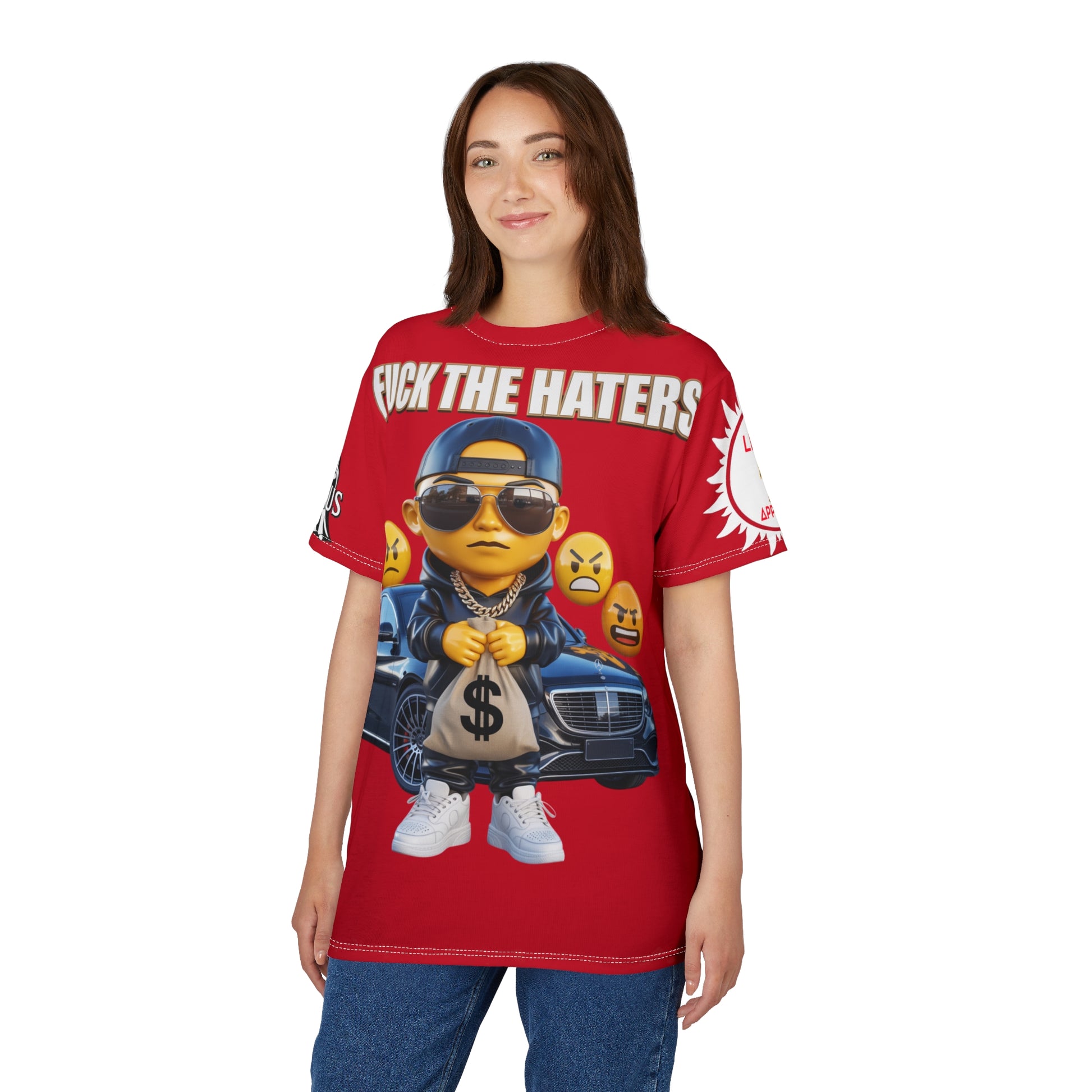 Fuck The Haters  Print Unisex Cut & Sew Tee