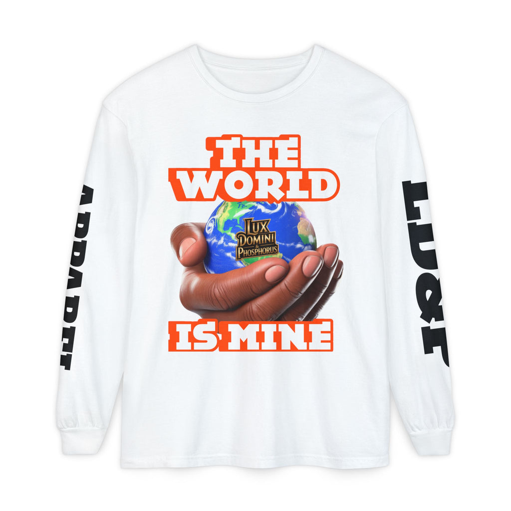 Garment-dyed Long Sleeve T-Shirt - The World Is Mine
