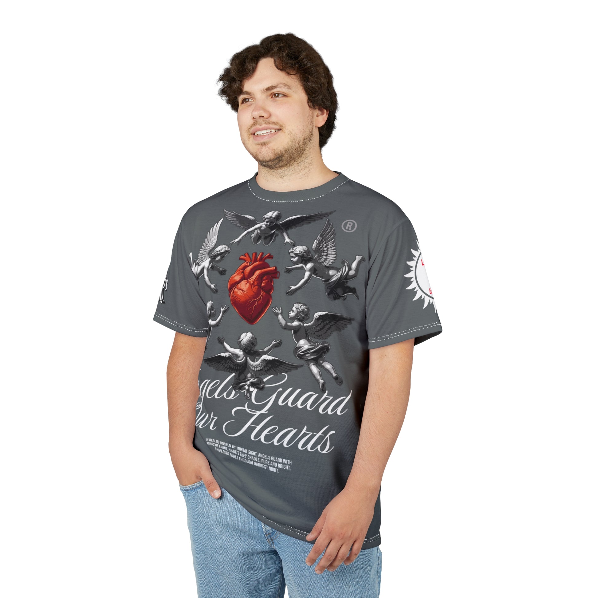 Angels Guard Our Hearts Tee LD&P APPAREL GREY