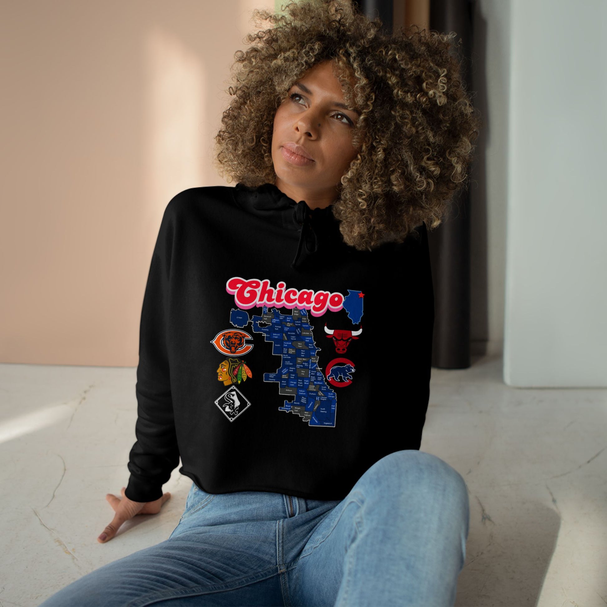 Chicago Crop Hoodie