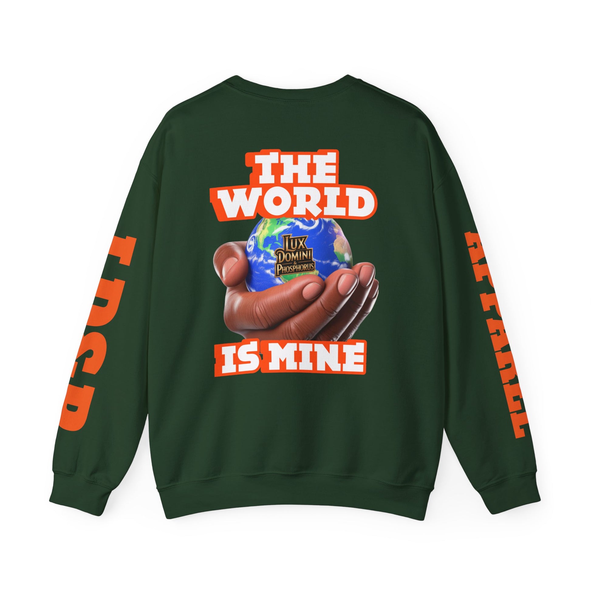 Graphic Sweatshirt - The World Is Mine Lux Domini and Phosphoros Apparel