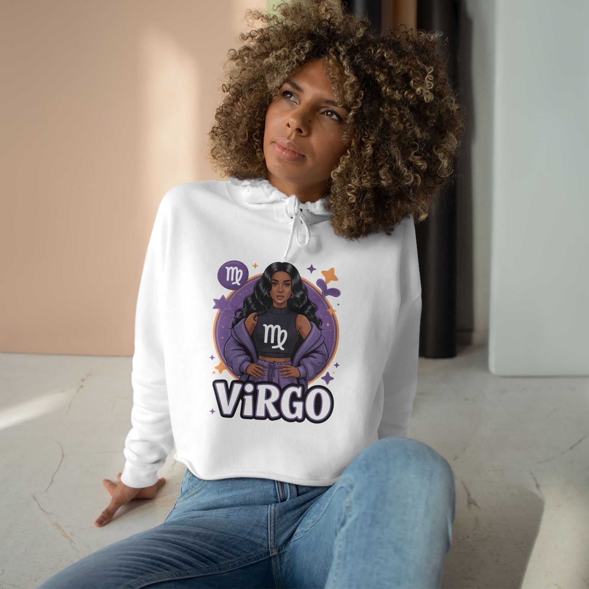 Virgo Zodiac Crop Hoodie