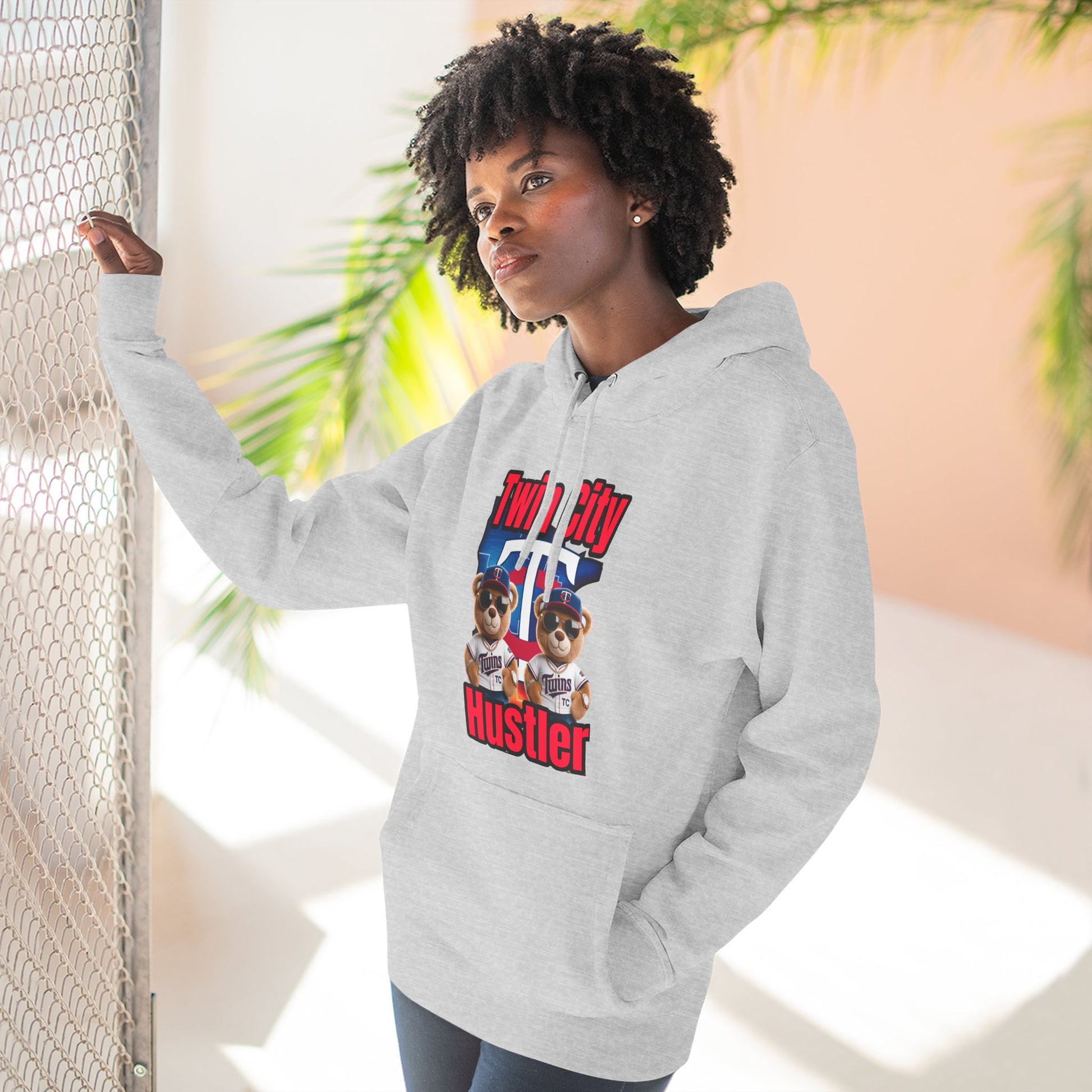 Fleece Hoodie Twin City HUSTLER Design
