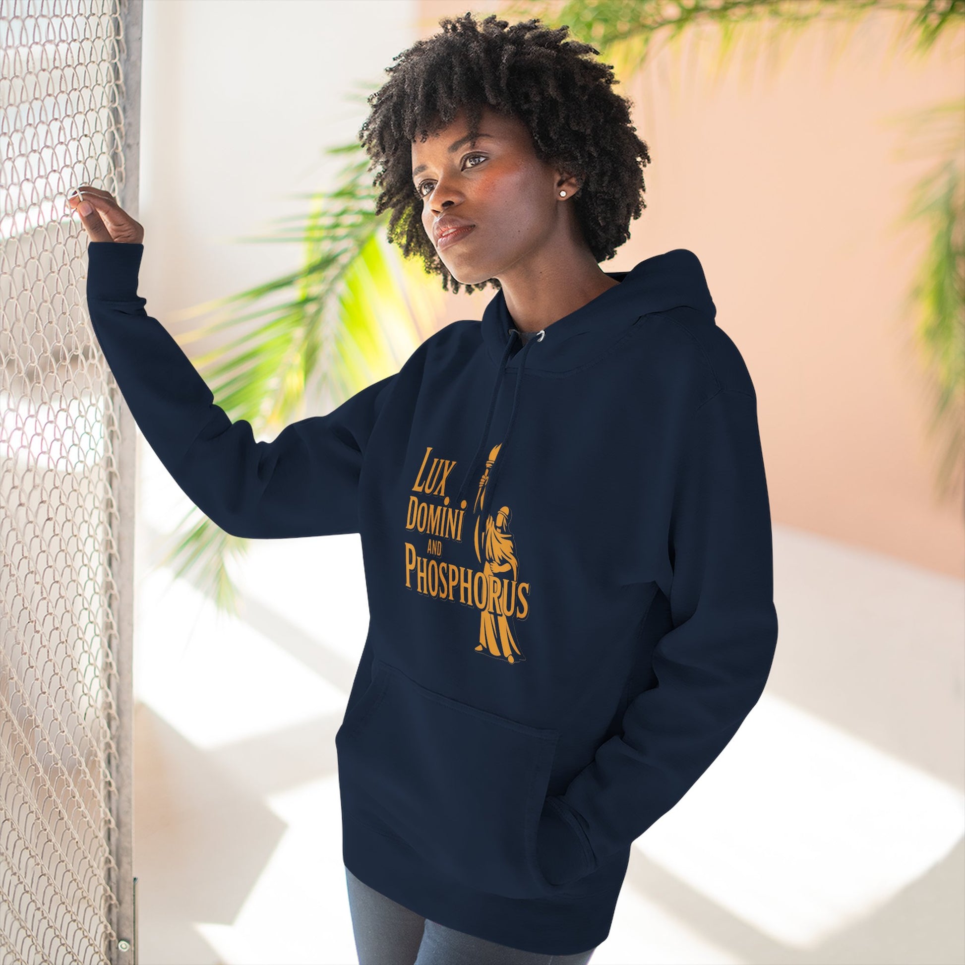Fleece Hoodie Lux Domini and Phosphorus Apparel Design