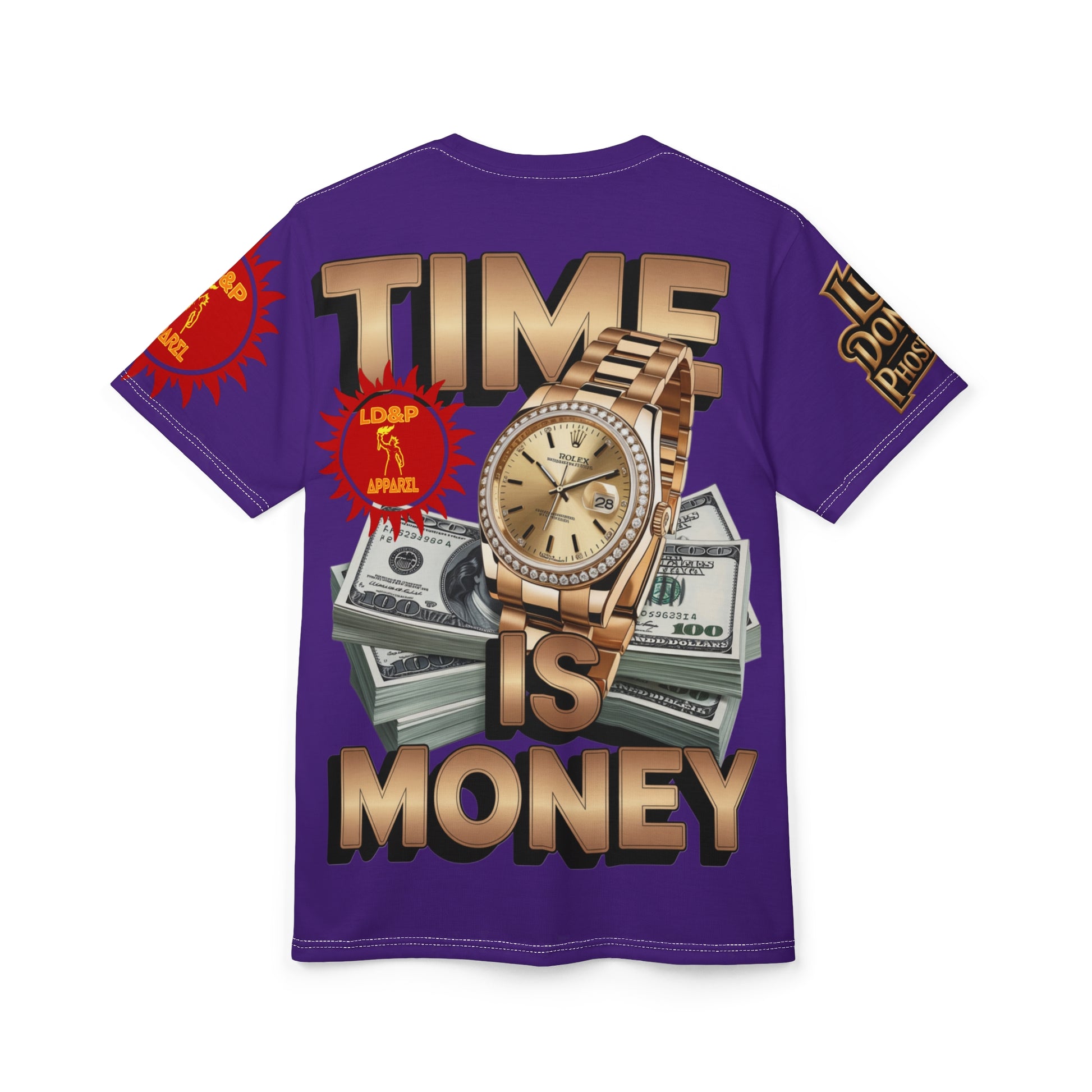 Time Is Money Unisex Tee - LD&P Apparel Design purple