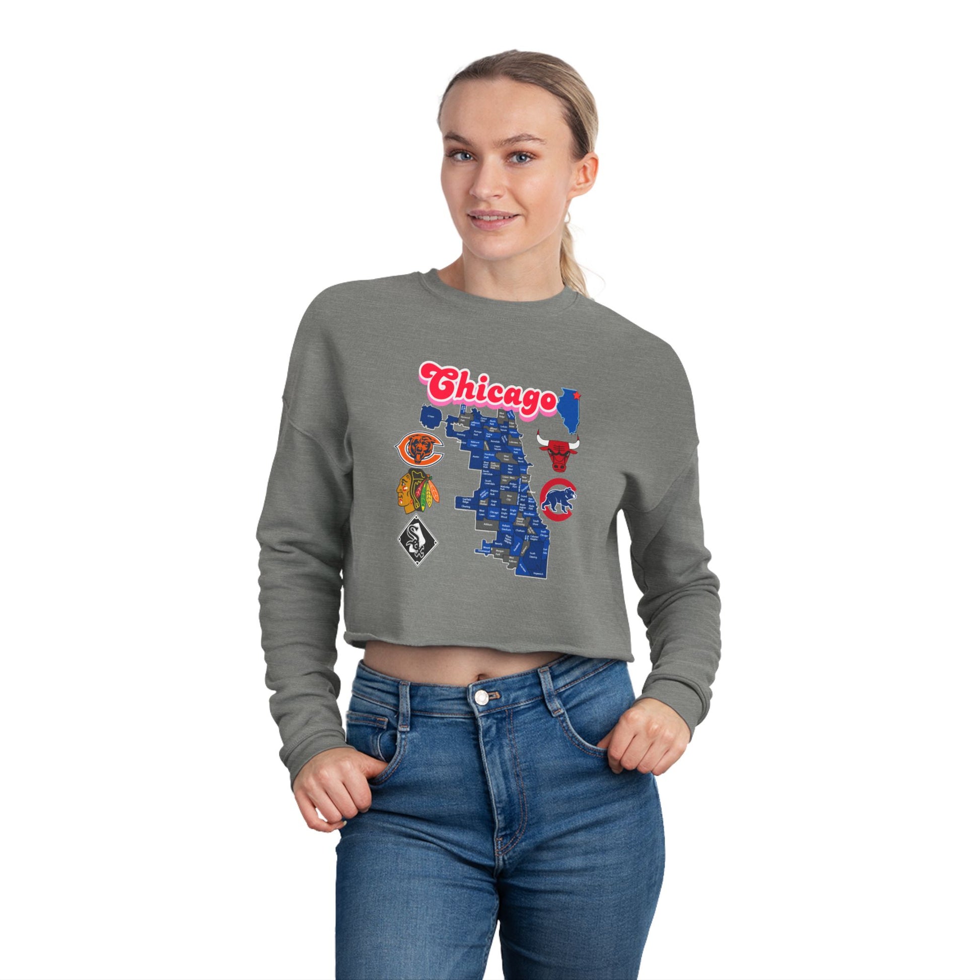 Chicago Graphic Women's Cropped Sweatshirt