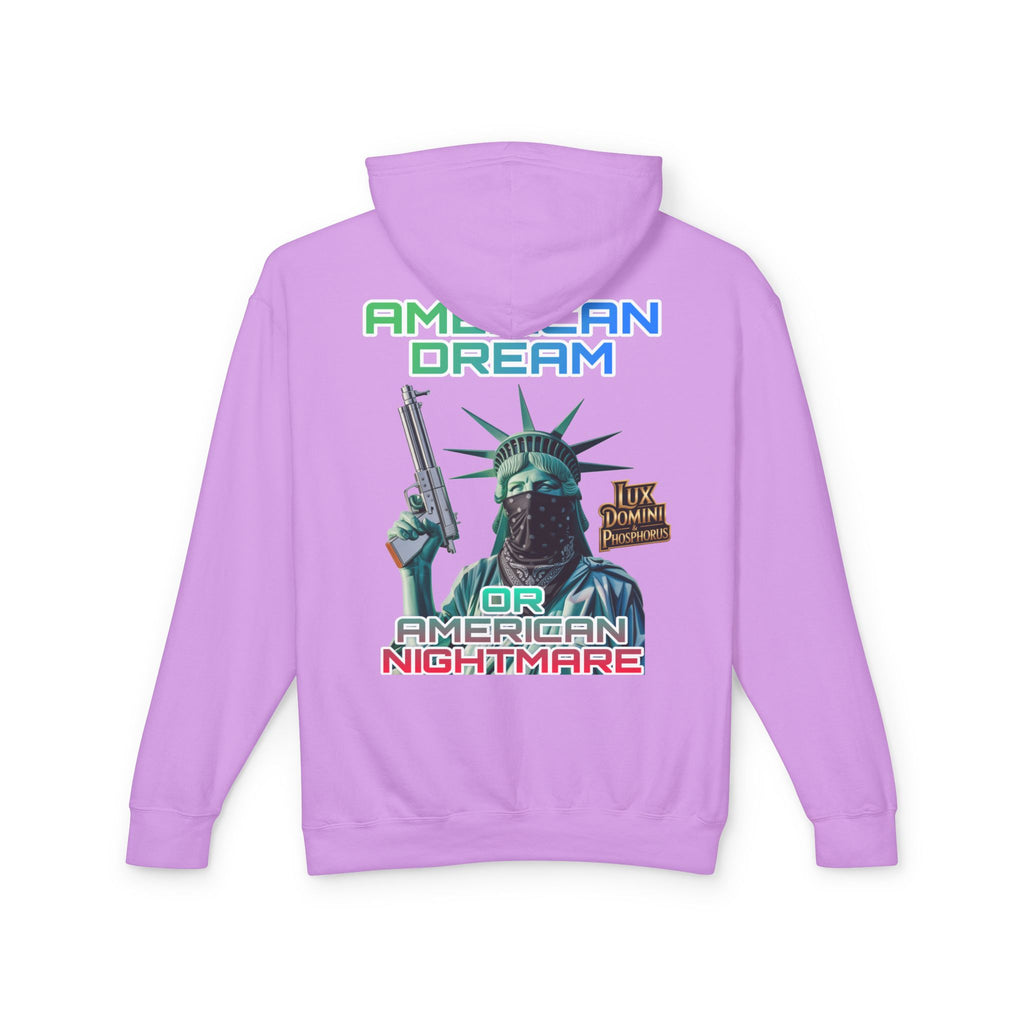 Lightweight Hooded Sweatshirt - American Dream or Nightmare Design