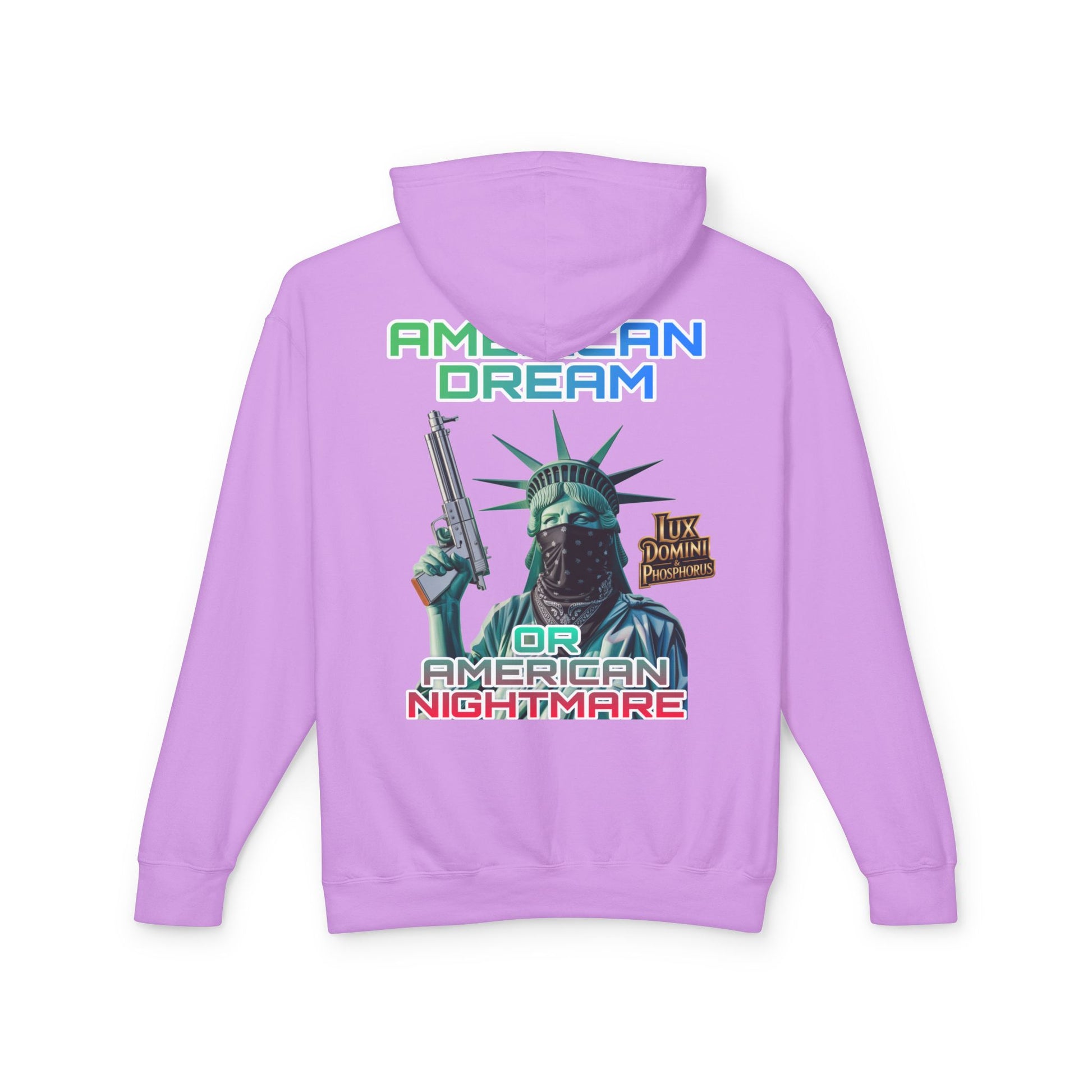 Lightweight Hooded Sweatshirt - American Dream or Nightmare Design