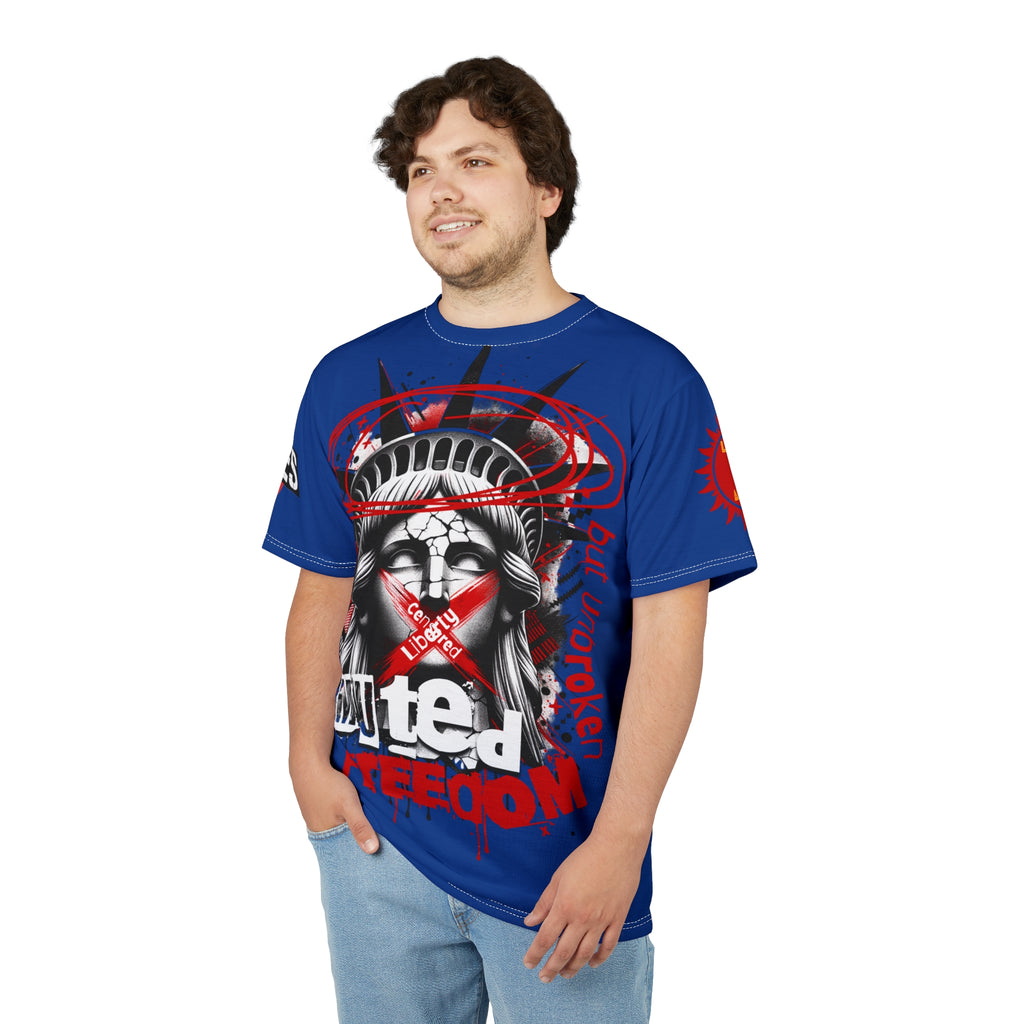 Muted Freedom LD&P APPAREL DESIGN Graphic Tee Shirt Blue