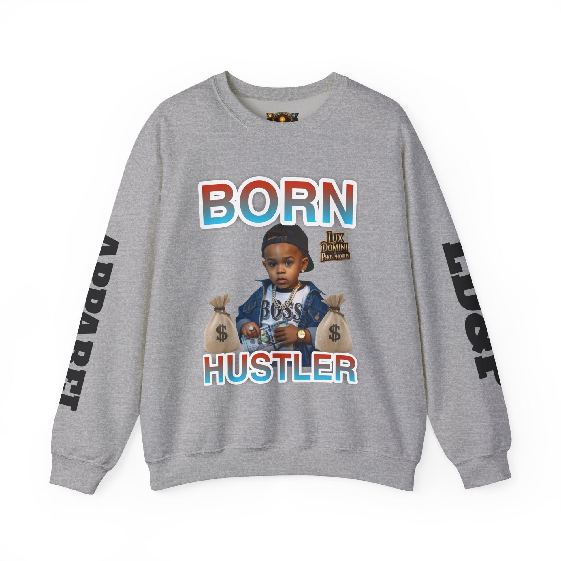 Crewneck Sweatshirt - Born Hustler LD&P Apparel