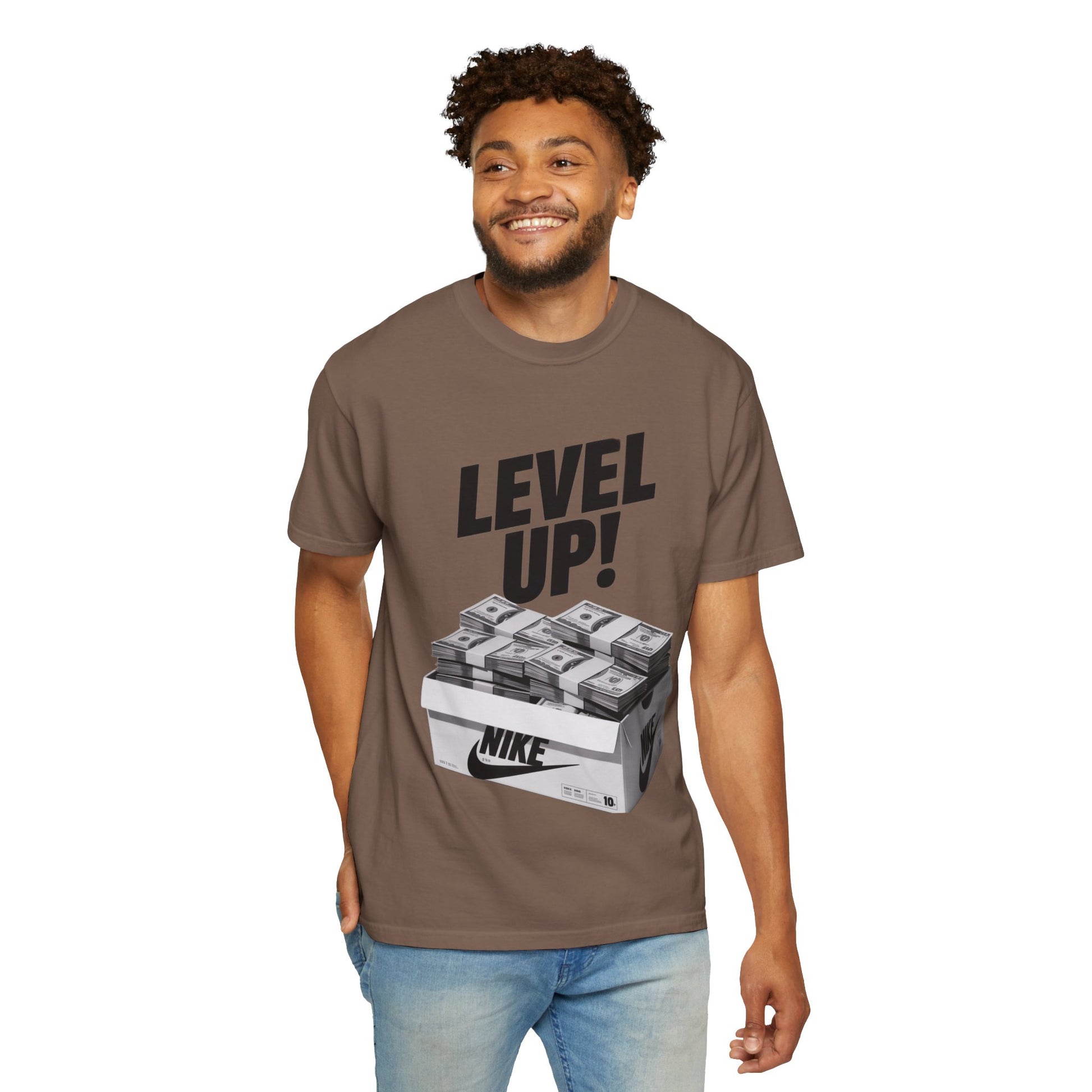 Garment-Dyed T-shirt Level Up Design