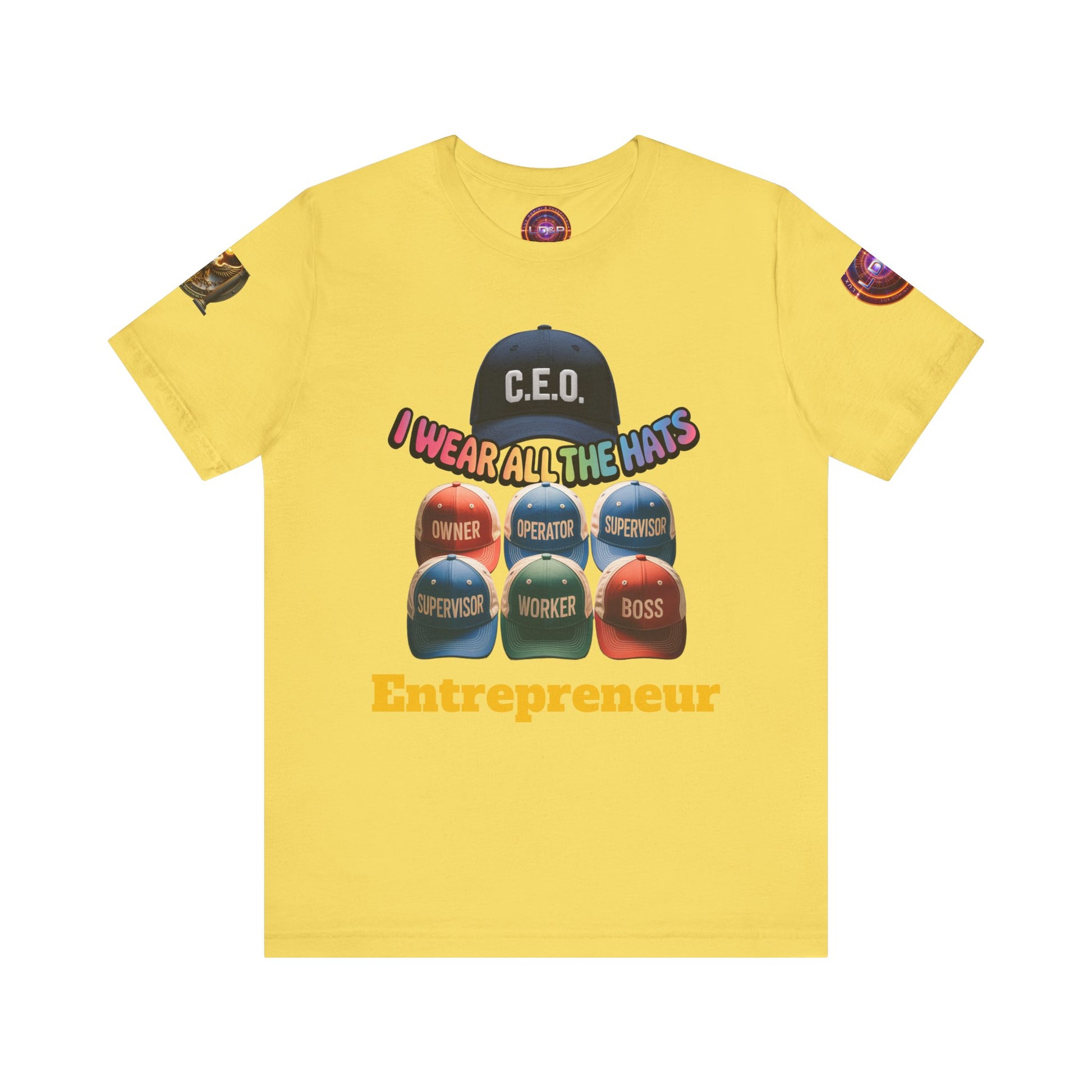 Entrepreneur Hat Unisex Tee - I Wear All The Hats Design
