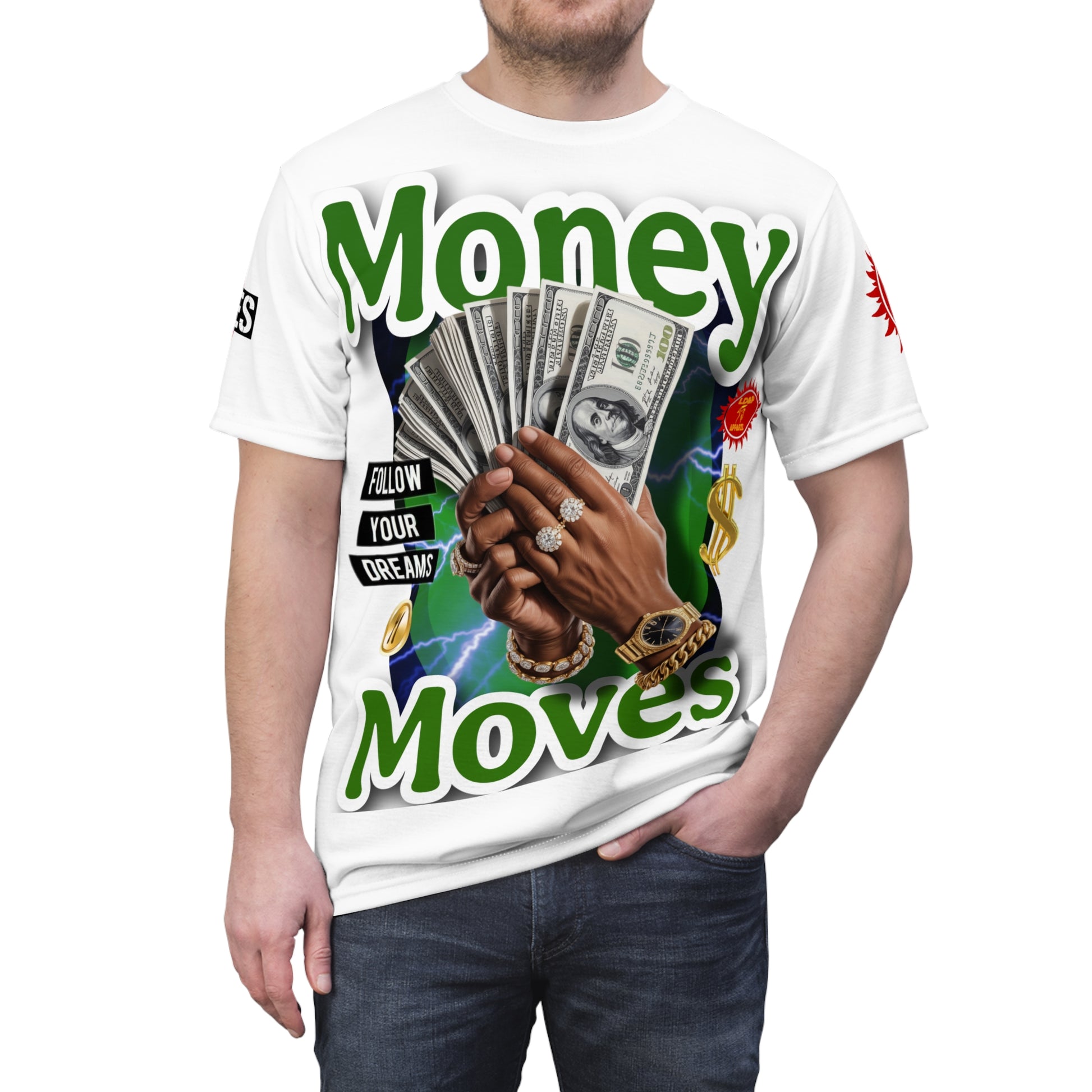 Money Moves T‑Shirt LD&P APPAREL GRAPHIC T-Shirt White