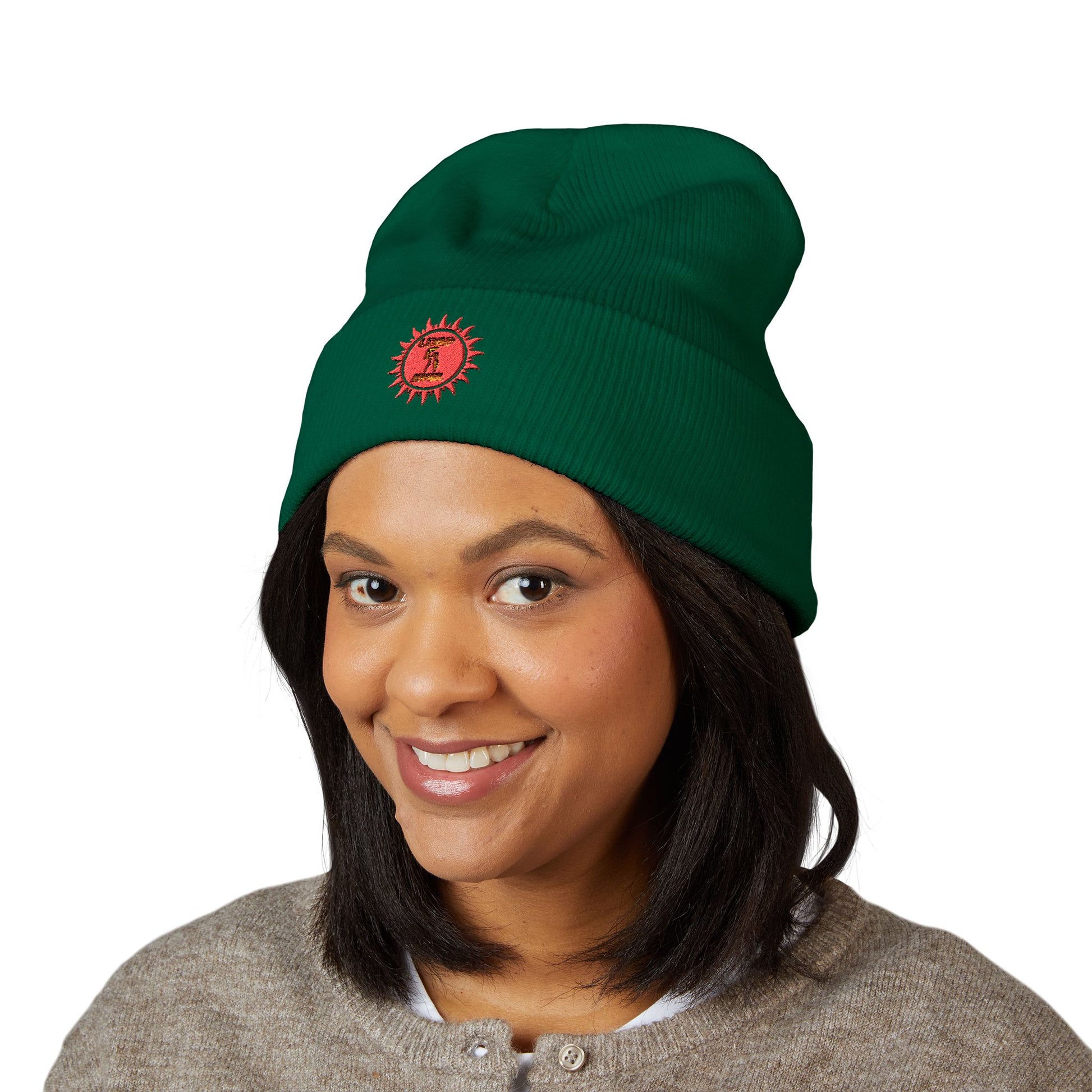 Embroidered Classic Cuffed Beanie - Cozy Winter Accessory LD&P APPAREL DESIGN