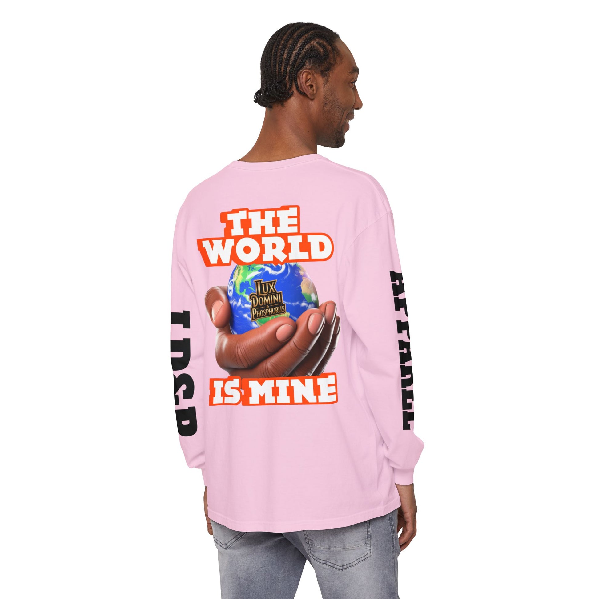 Garment-dyed Long Sleeve T-Shirt - The World Is Mine