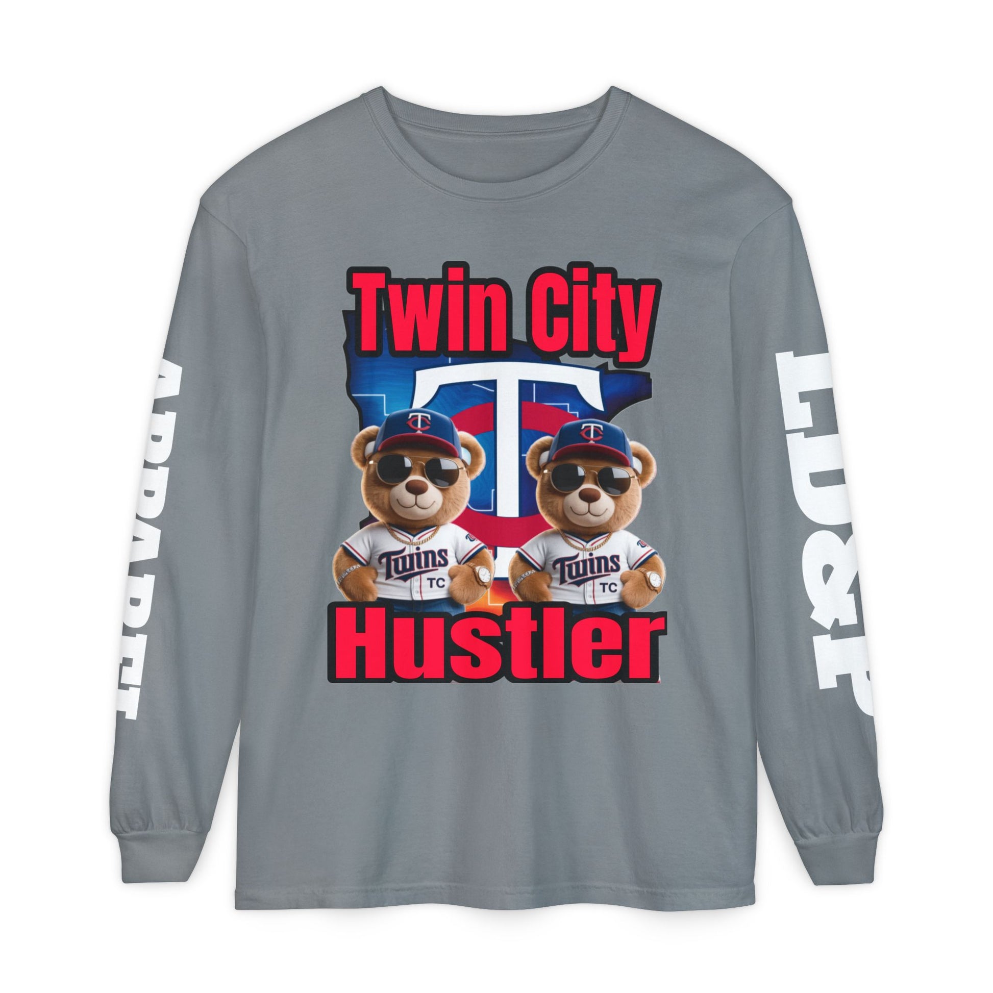 Twin City HUSTLER Long Sleeve T-Shirt - LD&P Apparel Design #2