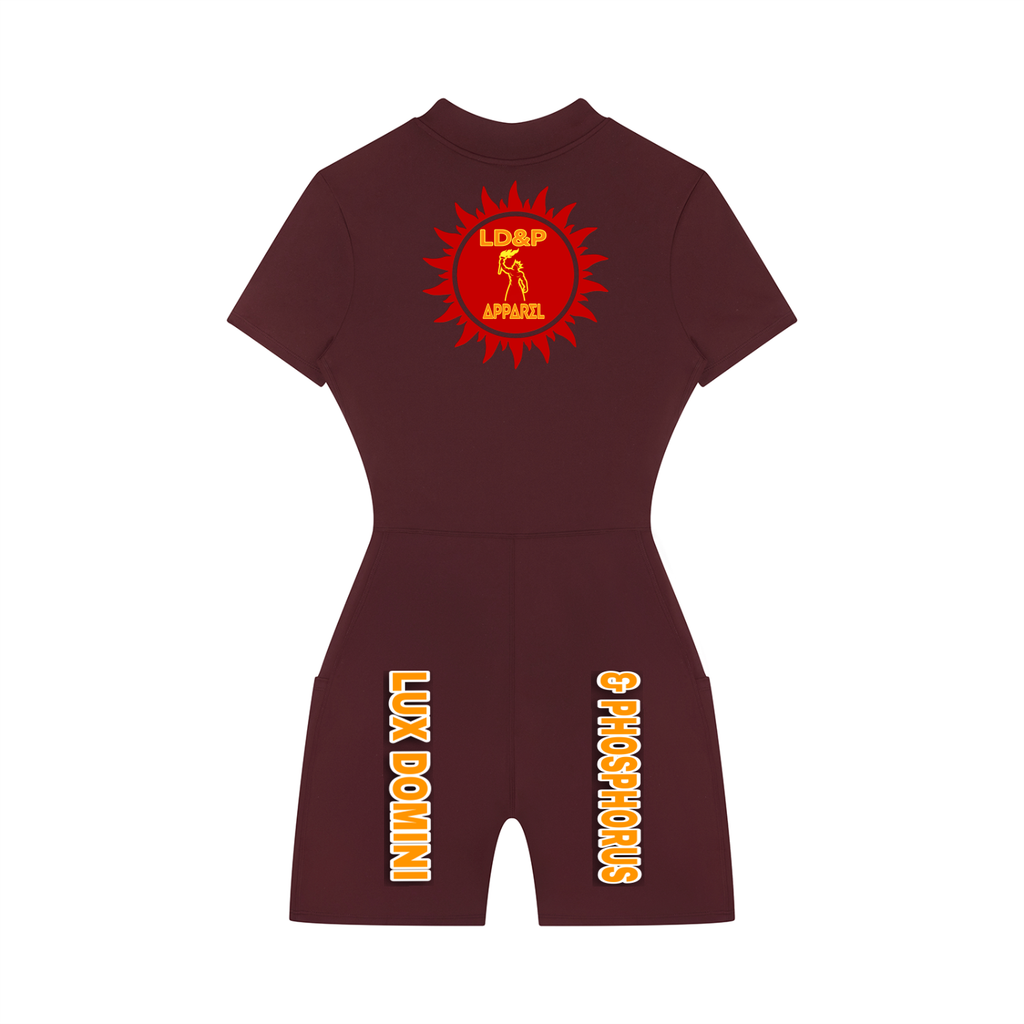 Women's Quarter-Zip Short Sleeve Romper