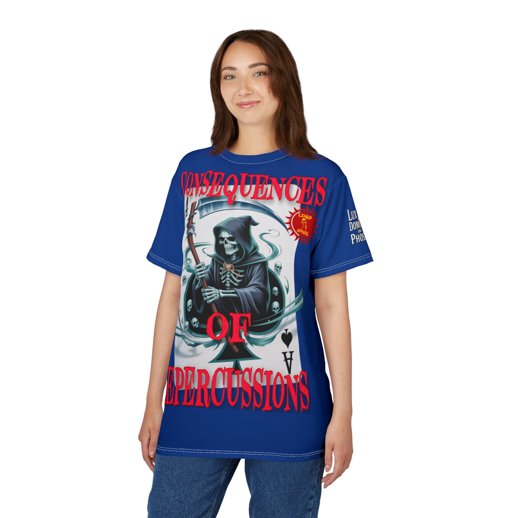 Consequences of Repercussions Graphic Shirt LD&P APPAREL Blue