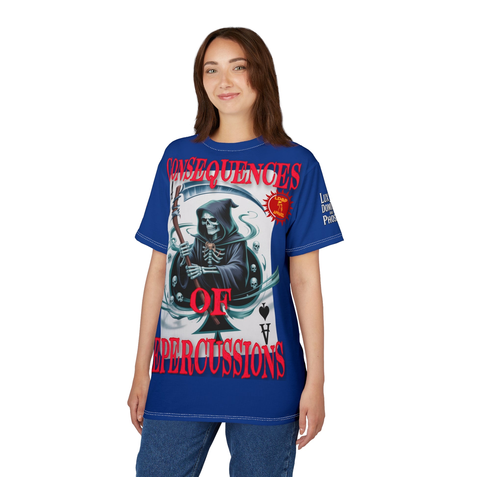 Consequences of Repercussions Graphic Shirt LD&P APPAREL Blue
