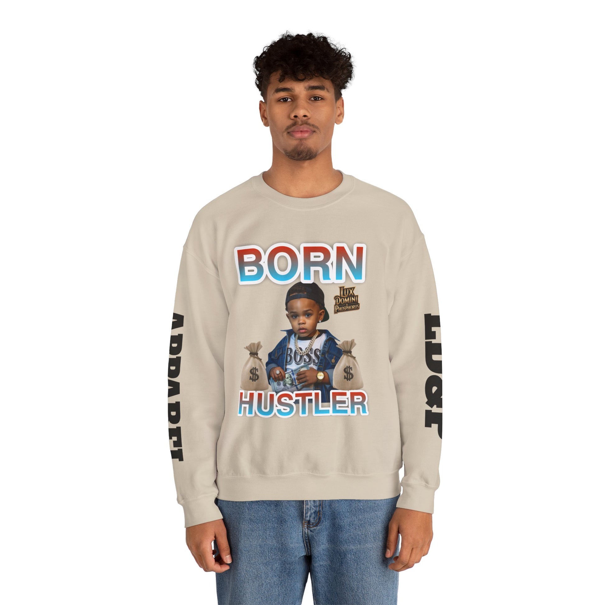 Crewneck Sweatshirt - Born Hustler LD&P Apparel