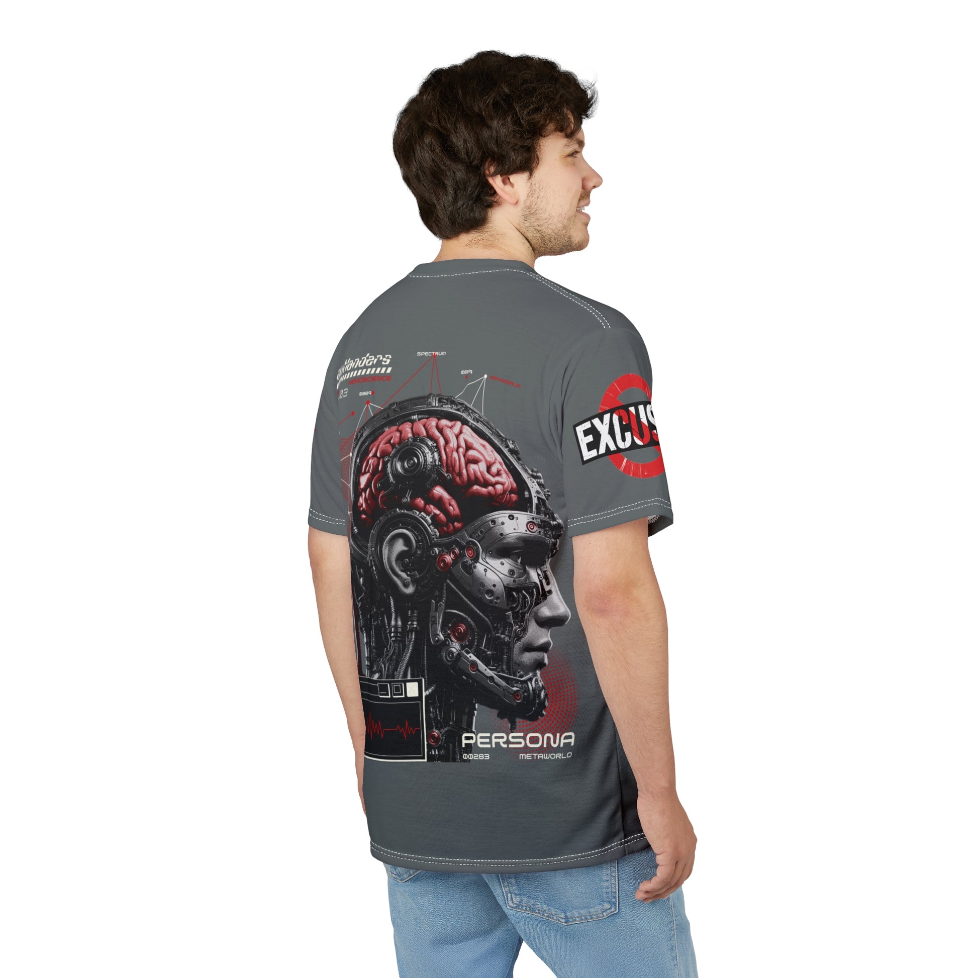 Persona Sci‑Fi Graphic Tee Shirt LD&P APPAREL Grey