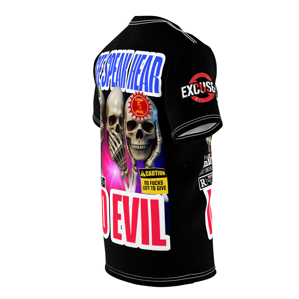 See Speak Hear No Evil Tee — Gothic Skull Graphic All-Over Print Shirtĺļ I