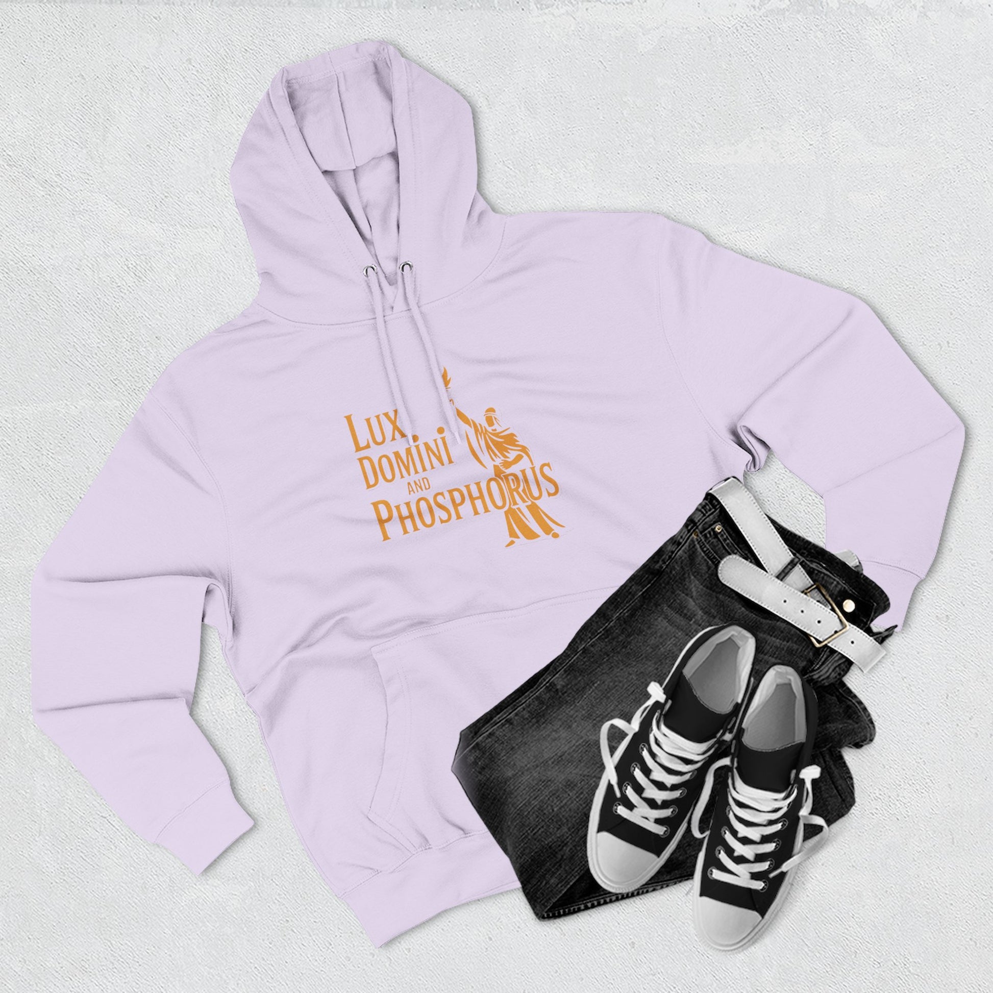 Fleece Hoodie Lux Domini and Phosphorus Apparel Design
