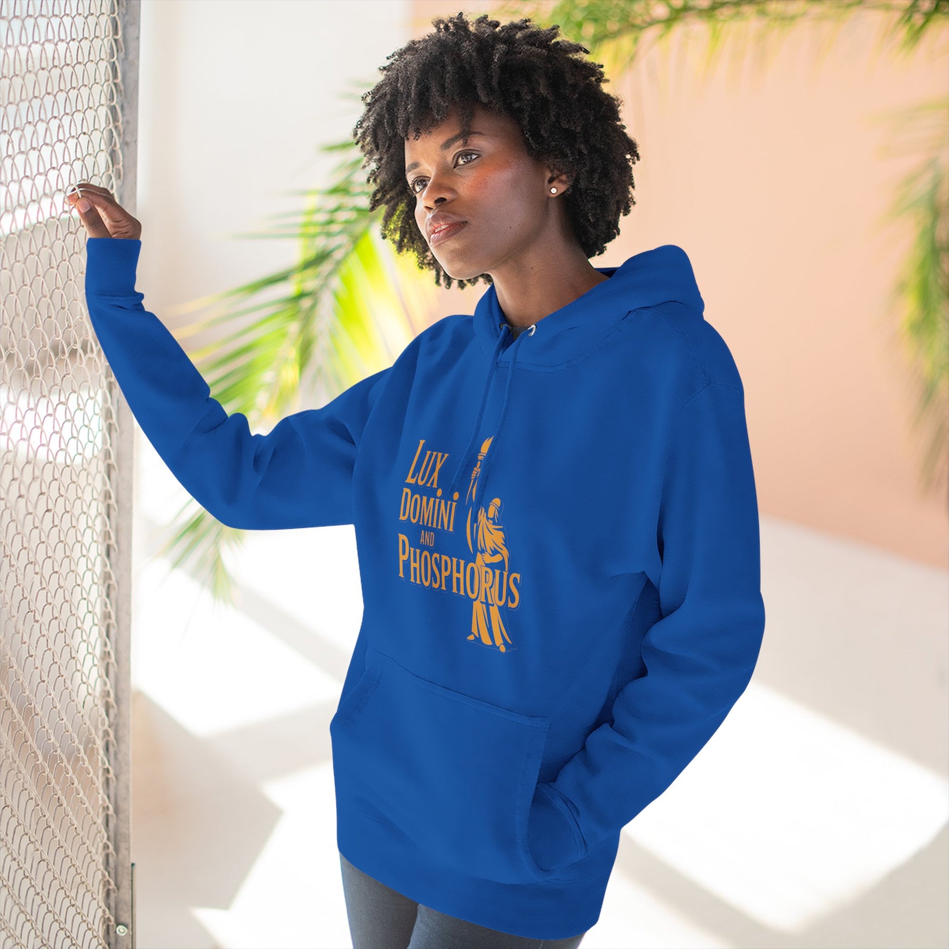 Fleece Hoodie Lux Domini and Phosphorus Apparel Design