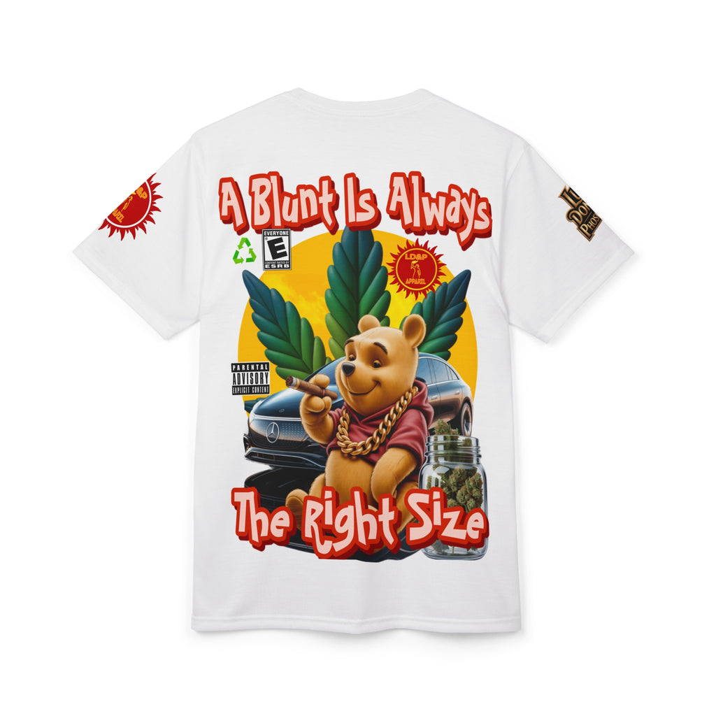 Cannabis Graphic Tee — "A Blunt Is Always The Right Size" LD&P APPAREL white