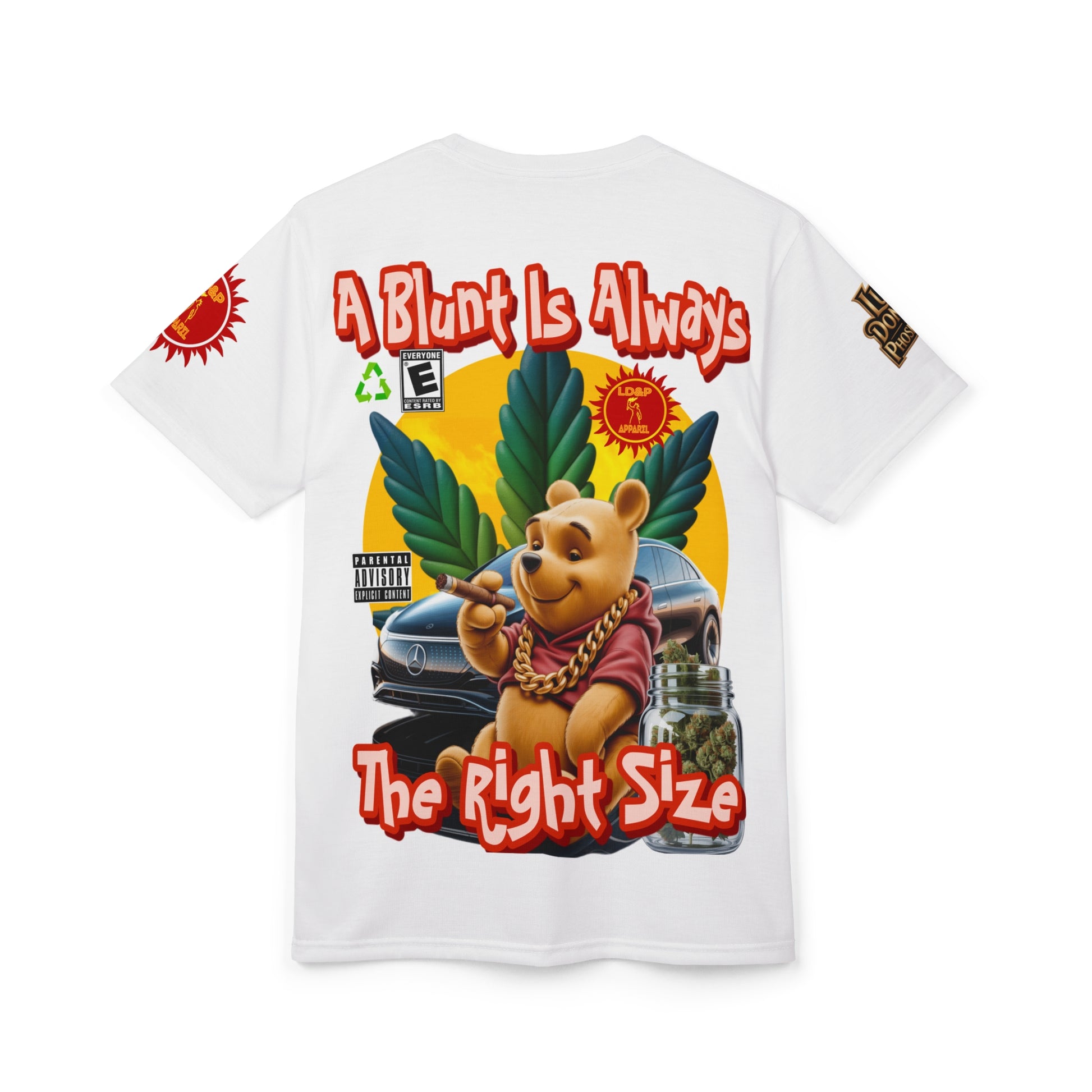 Cannabis Graphic Tee — "A Blunt Is Always The Right Size" LD&P APPAREL white
