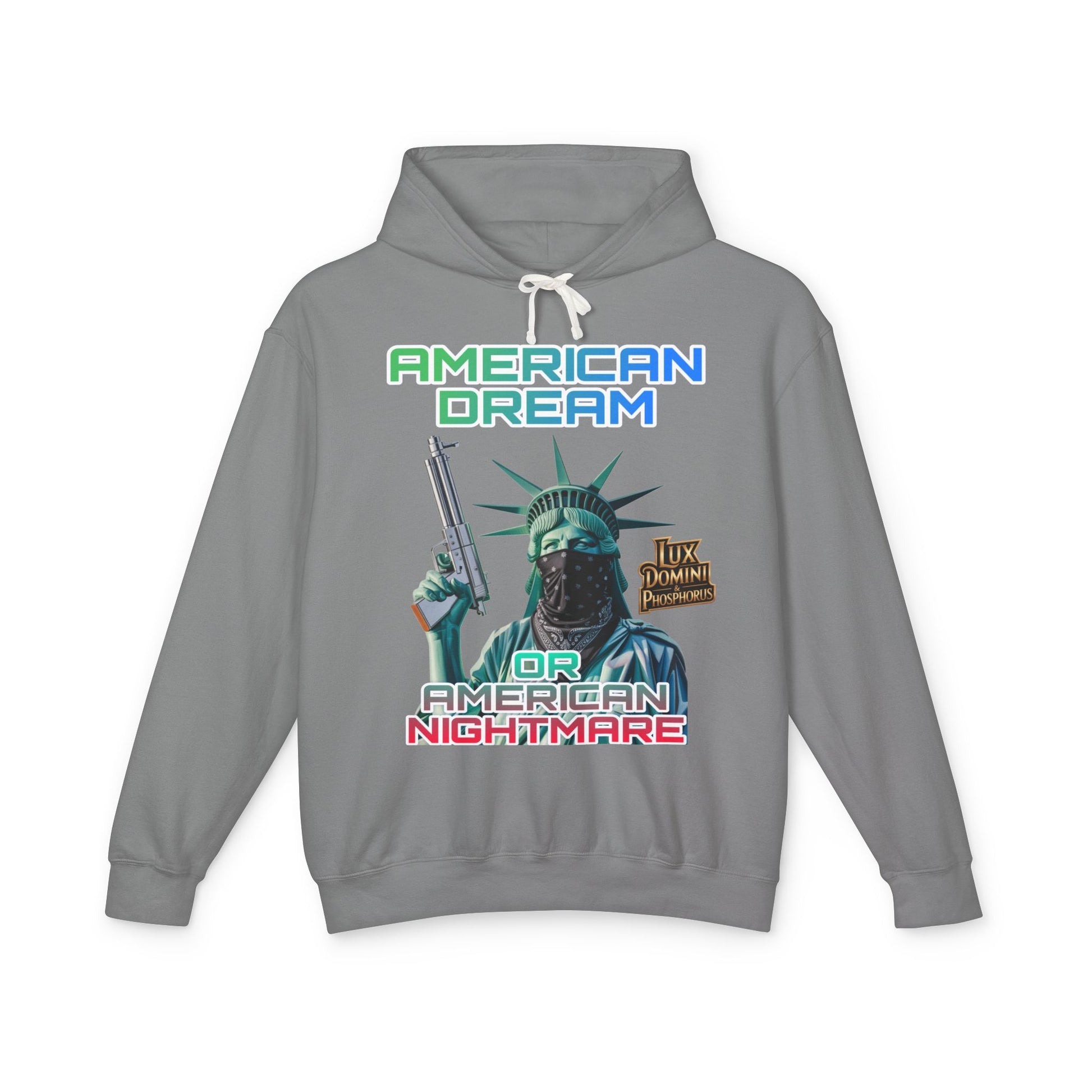 Lightweight Hooded Sweatshirt - American Dream or Nightmare Design