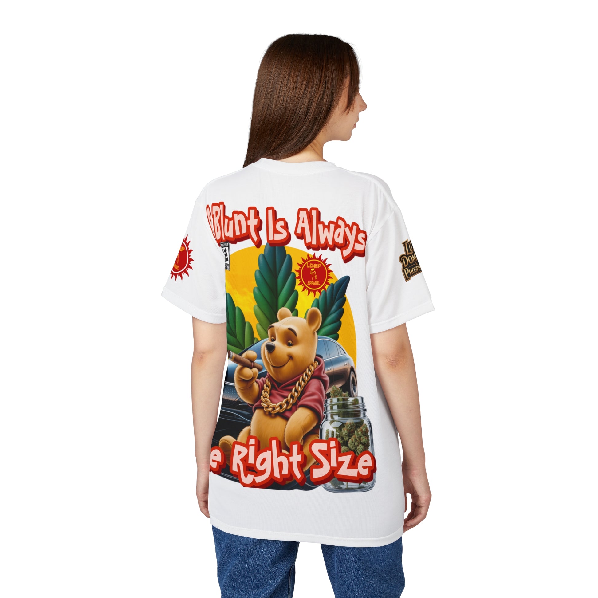 Cannabis Graphic Tee — "A Blunt Is Always The Right Size" LD&P APPAREL white
