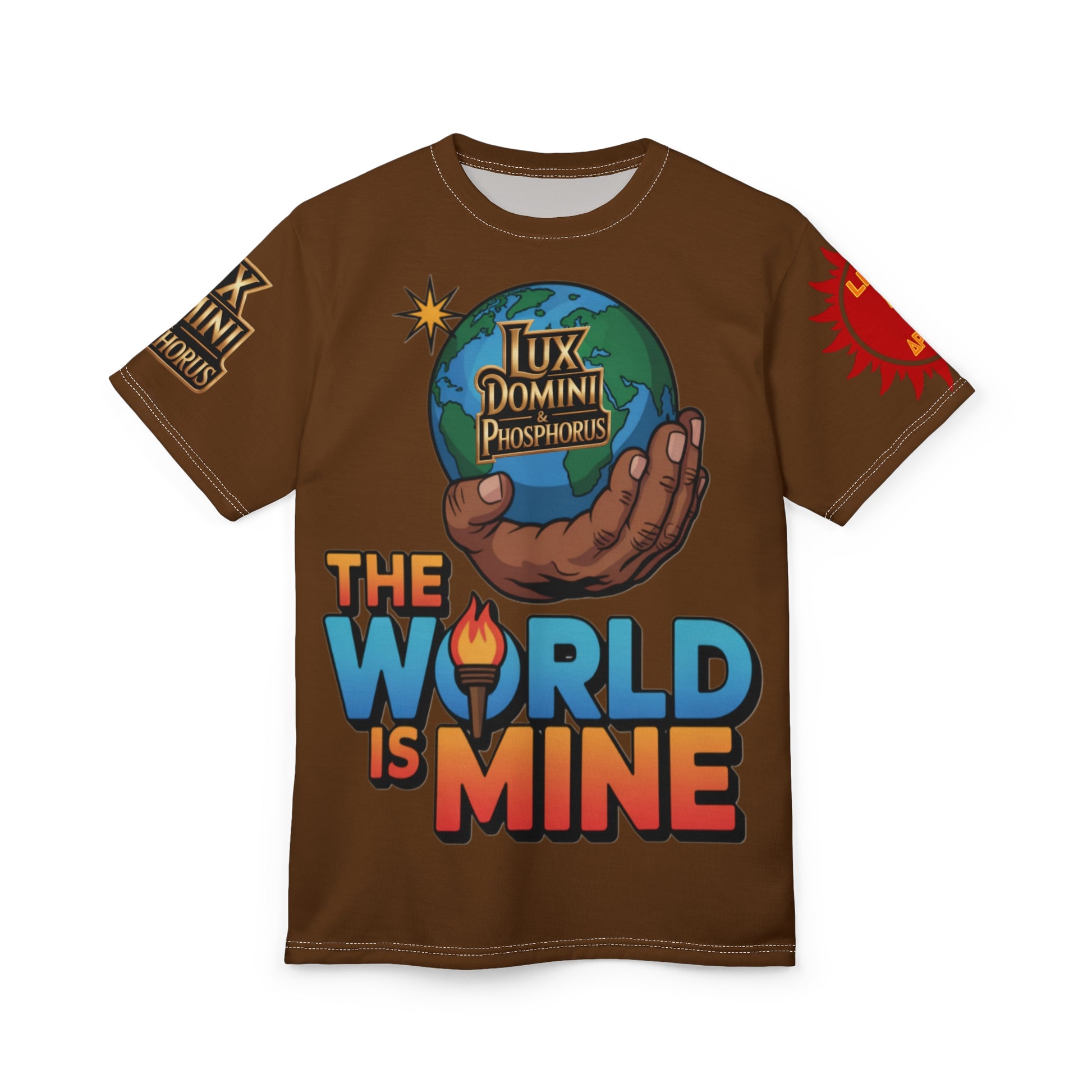 Brown  Unisex Tee - 'The World Is Mine' LD&P Apparel Design