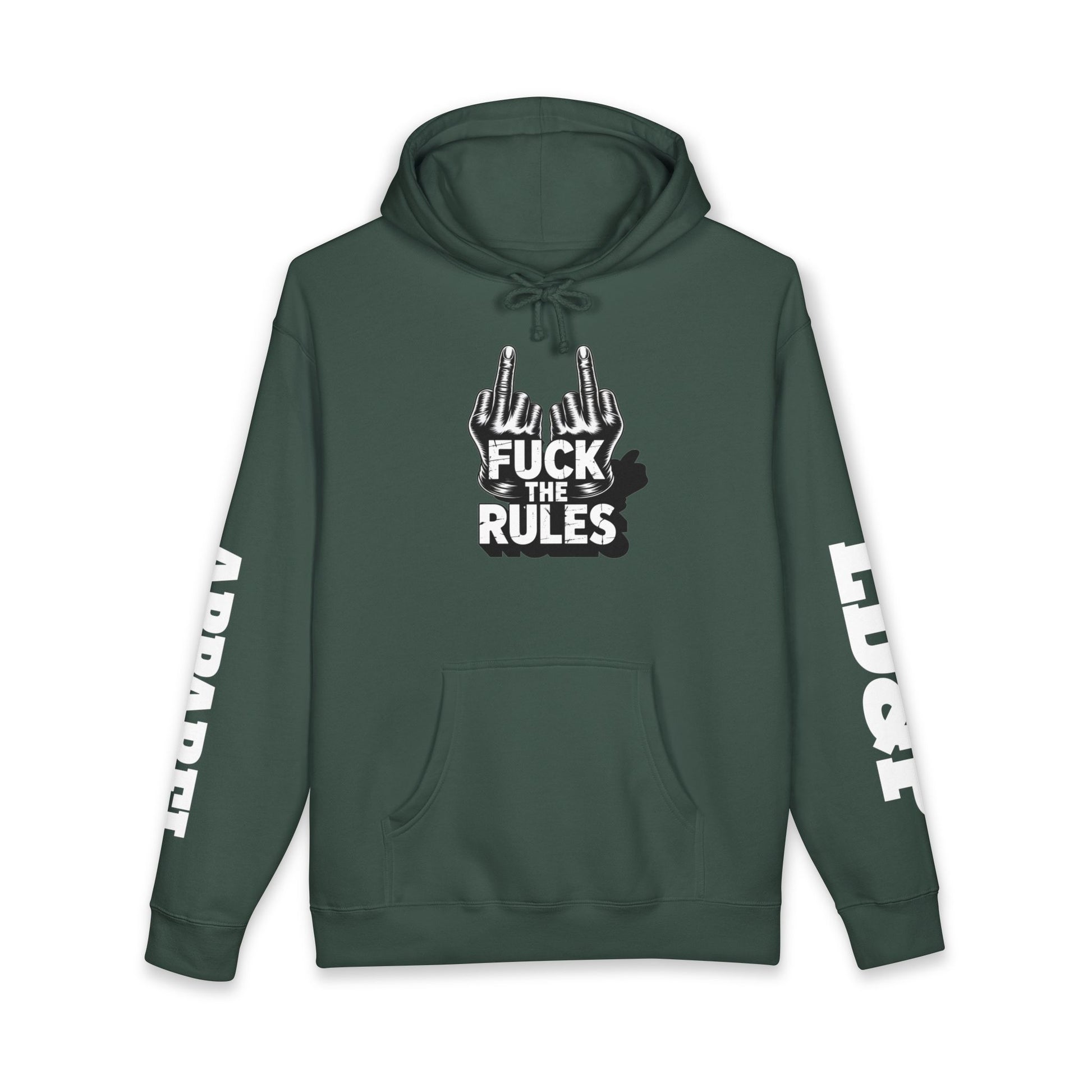 Hooded Sweatshirt - 'Fuck The Rules' Bold Graphic Design