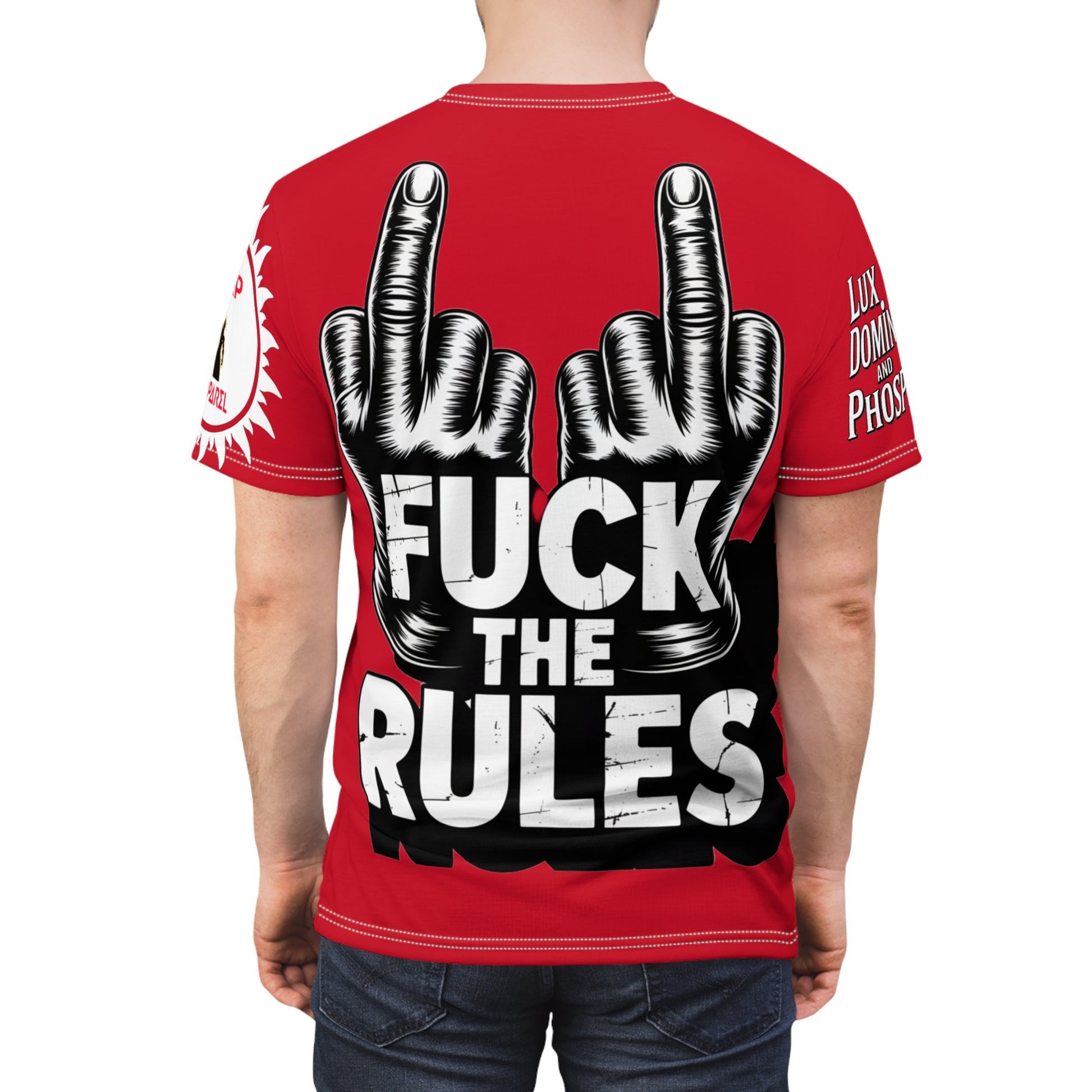 Red Fuck The Rules Unisex Cut & Sew Tee