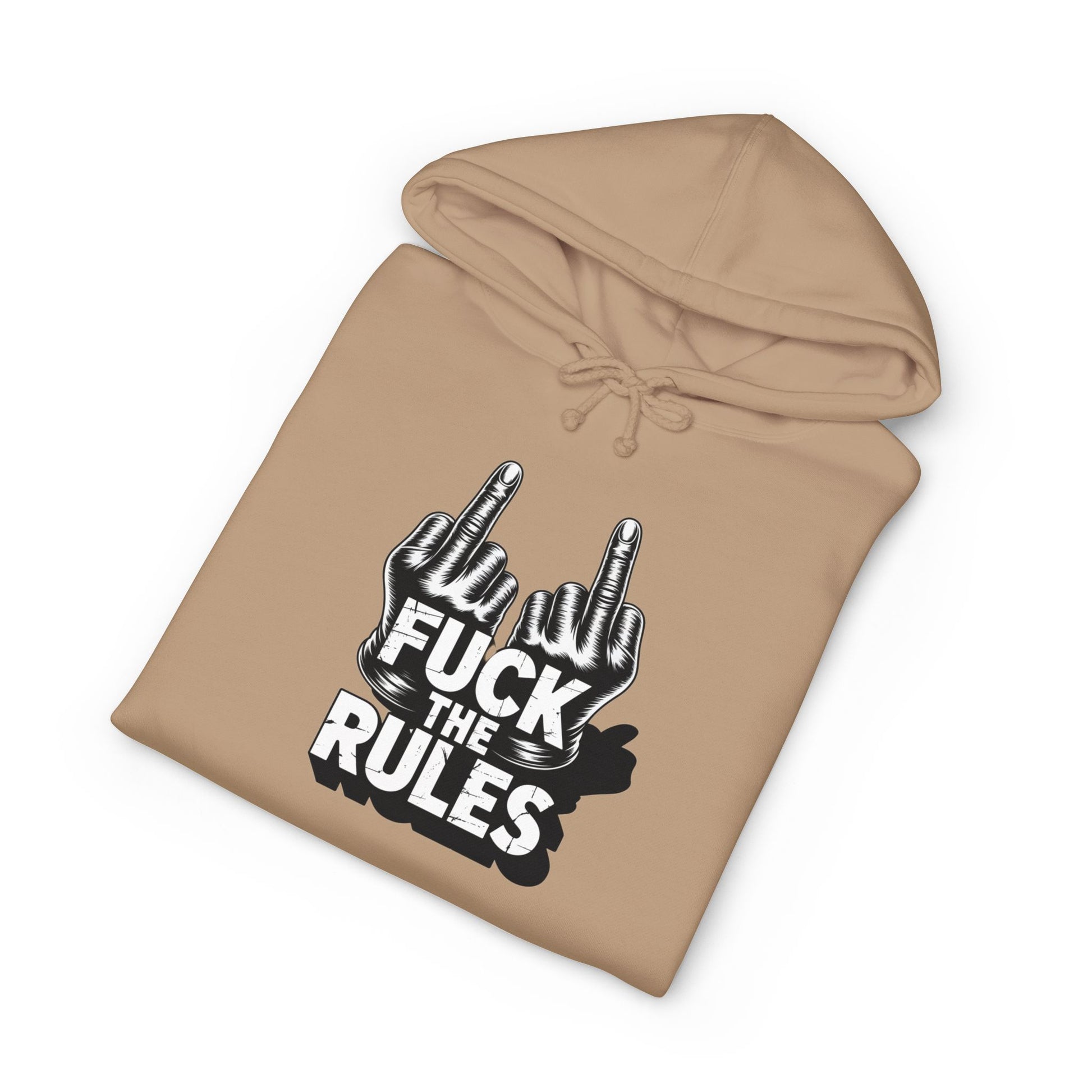 Hooded Sweatshirt - 'Fuck The Rules' Bold Graphic Design