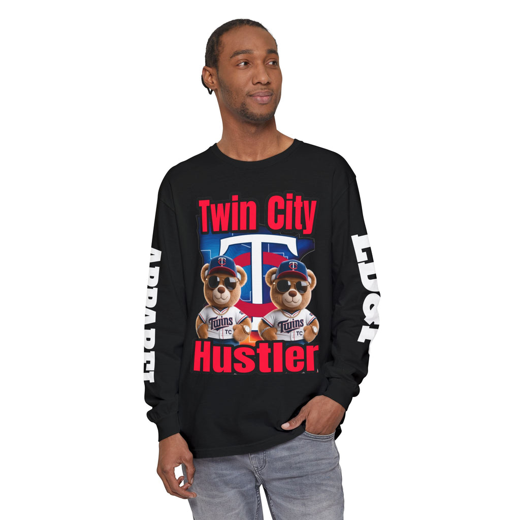 Twin City HUSTLER Long Sleeve T-Shirt - LD&P Apparel Design #2