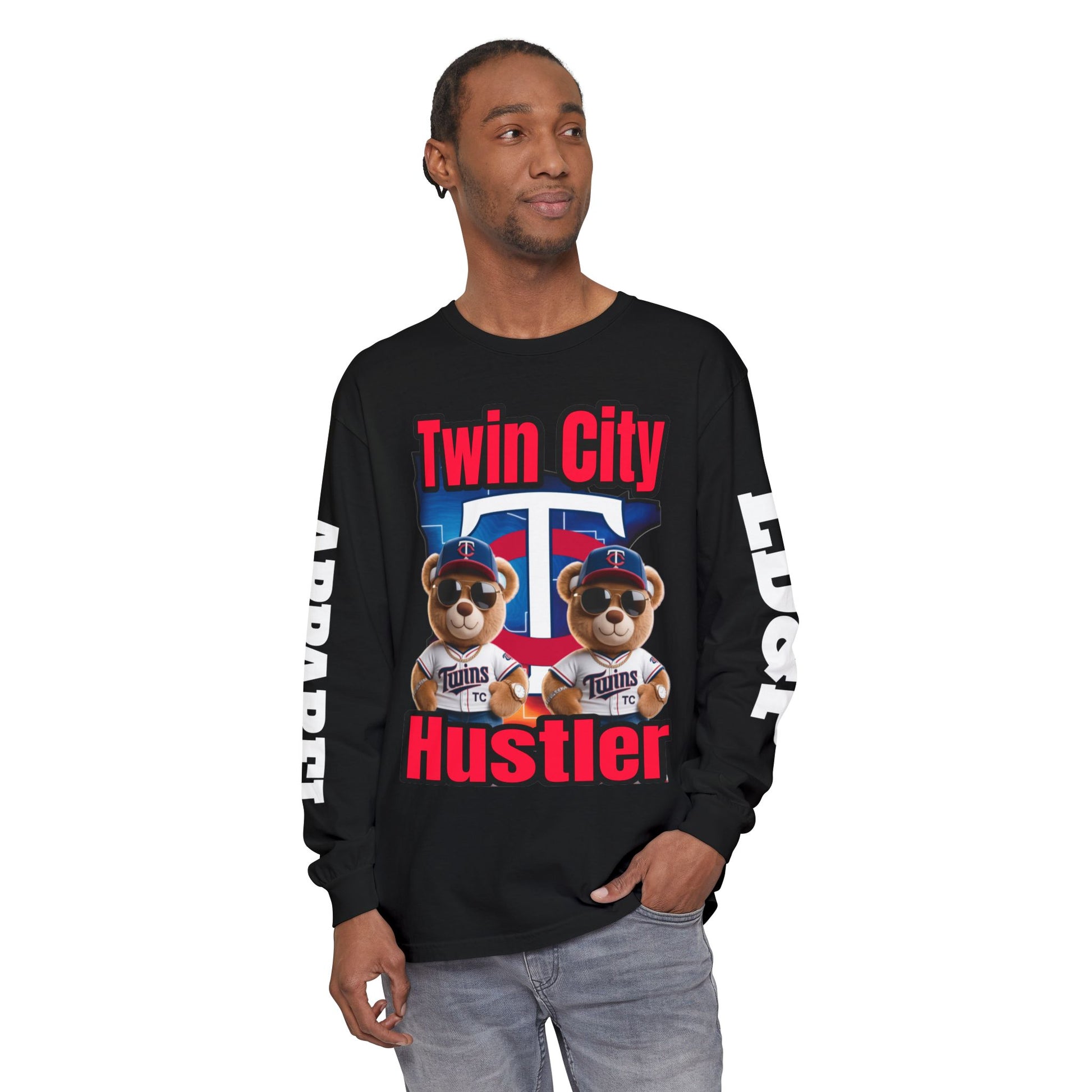 Twin City HUSTLER Long Sleeve T-Shirt - LD&P Apparel Design #2