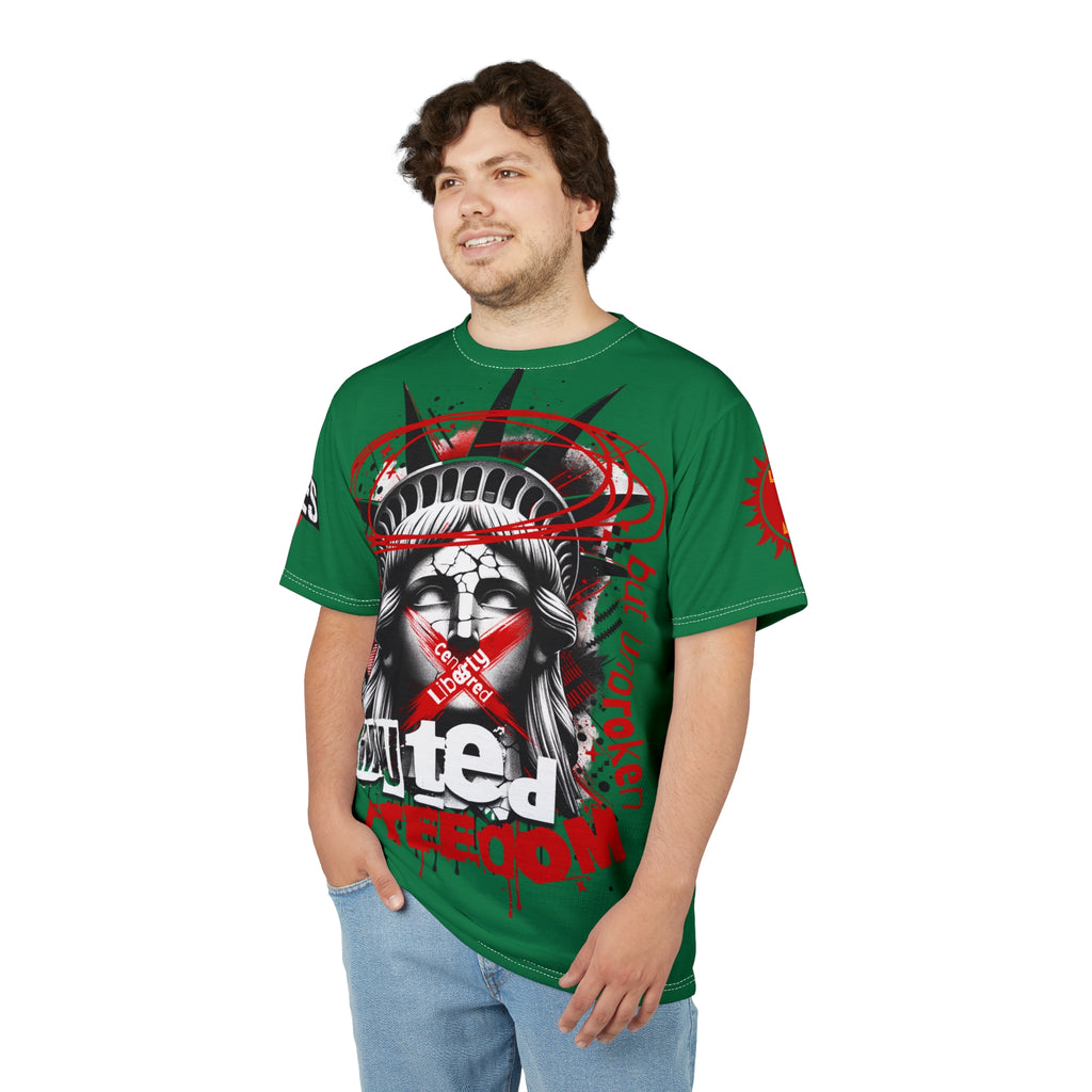 Muted Freedom LD&P APPAREL DESIGN Graphic Tee Shirt Green
