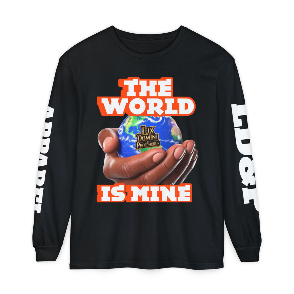 Garment-dyed Long Sleeve T-Shirt - The World Is Mine