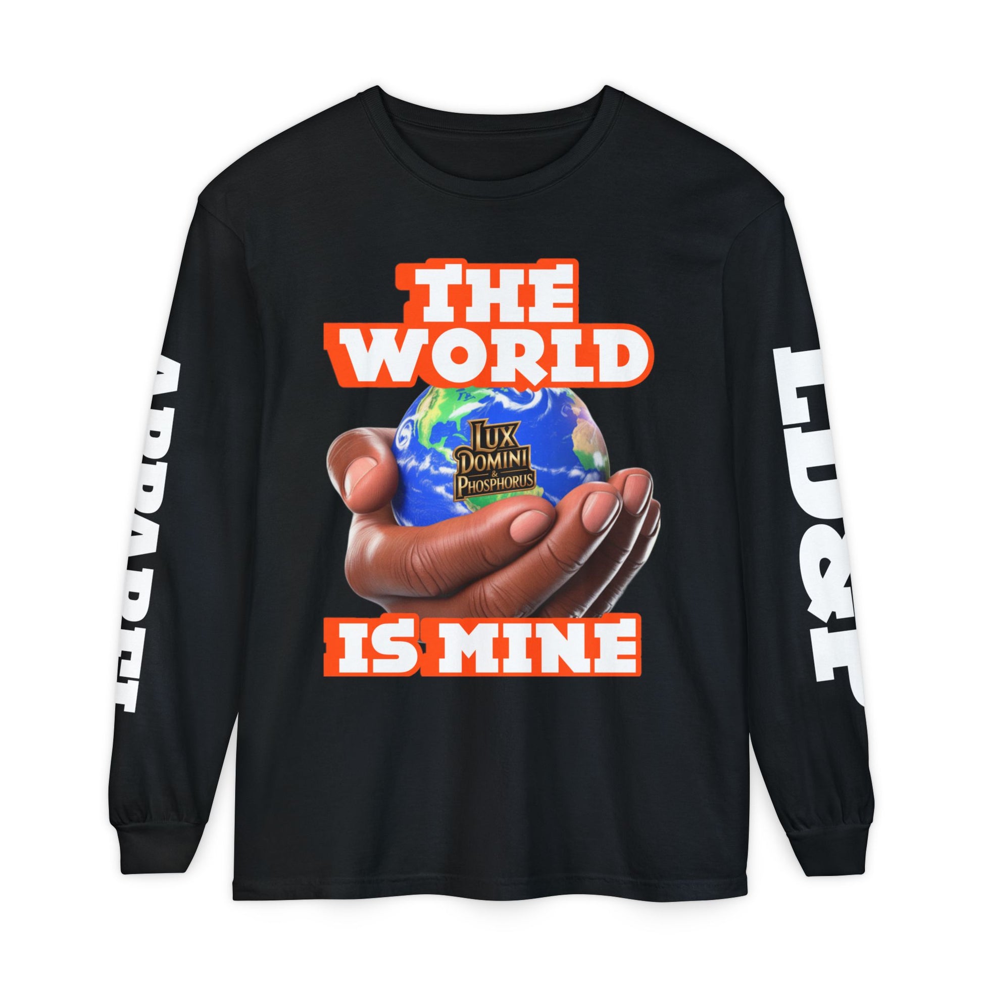 Garment-dyed Long Sleeve T-Shirt - The World Is Mine