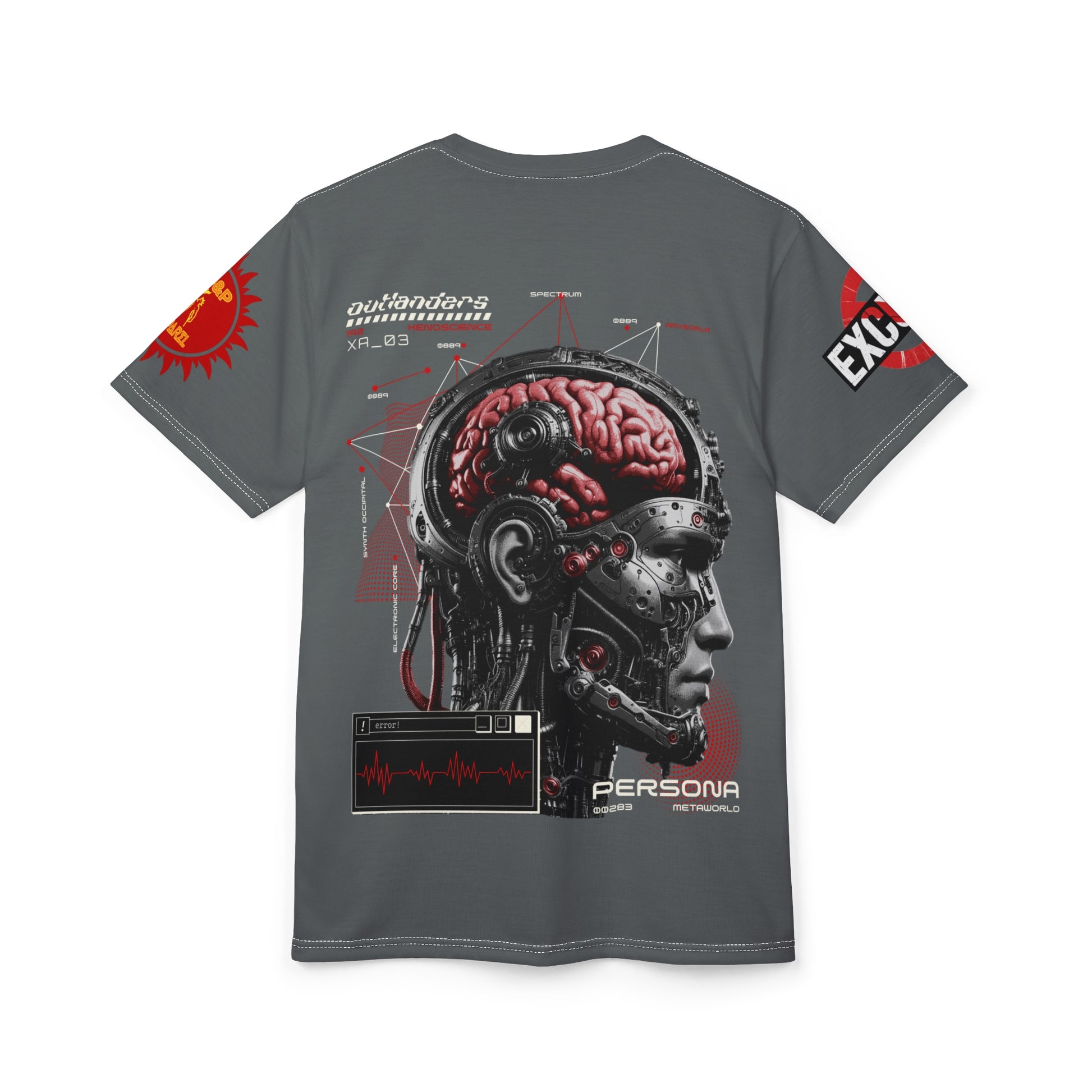 Persona Sci‑Fi Graphic Tee Shirt LD&P APPAREL Grey