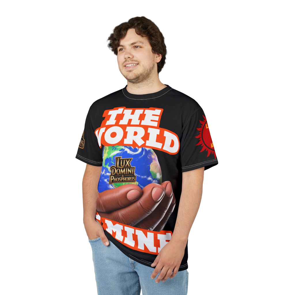 Tee - The World Is Mine Graphic Print Unisex Cut & Sew Tee