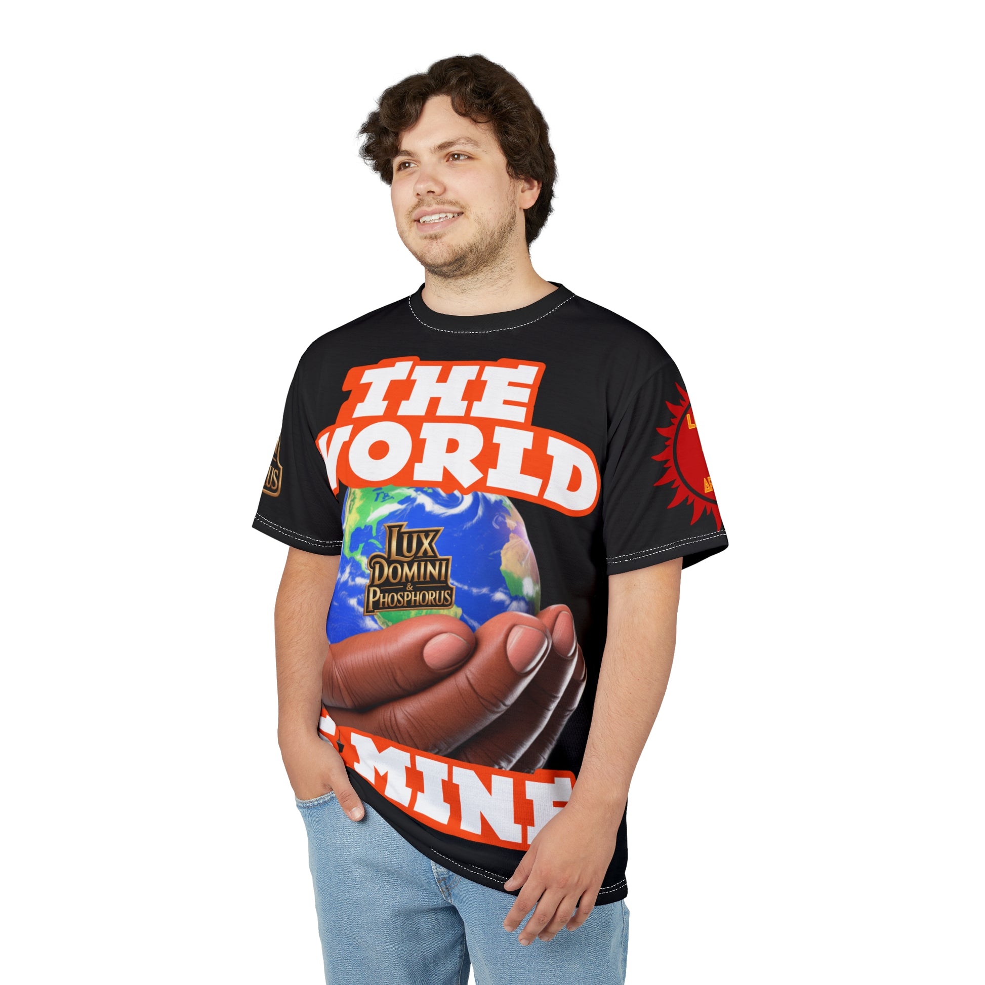 Tee - The World Is Mine Graphic Print Unisex Cut & Sew Tee