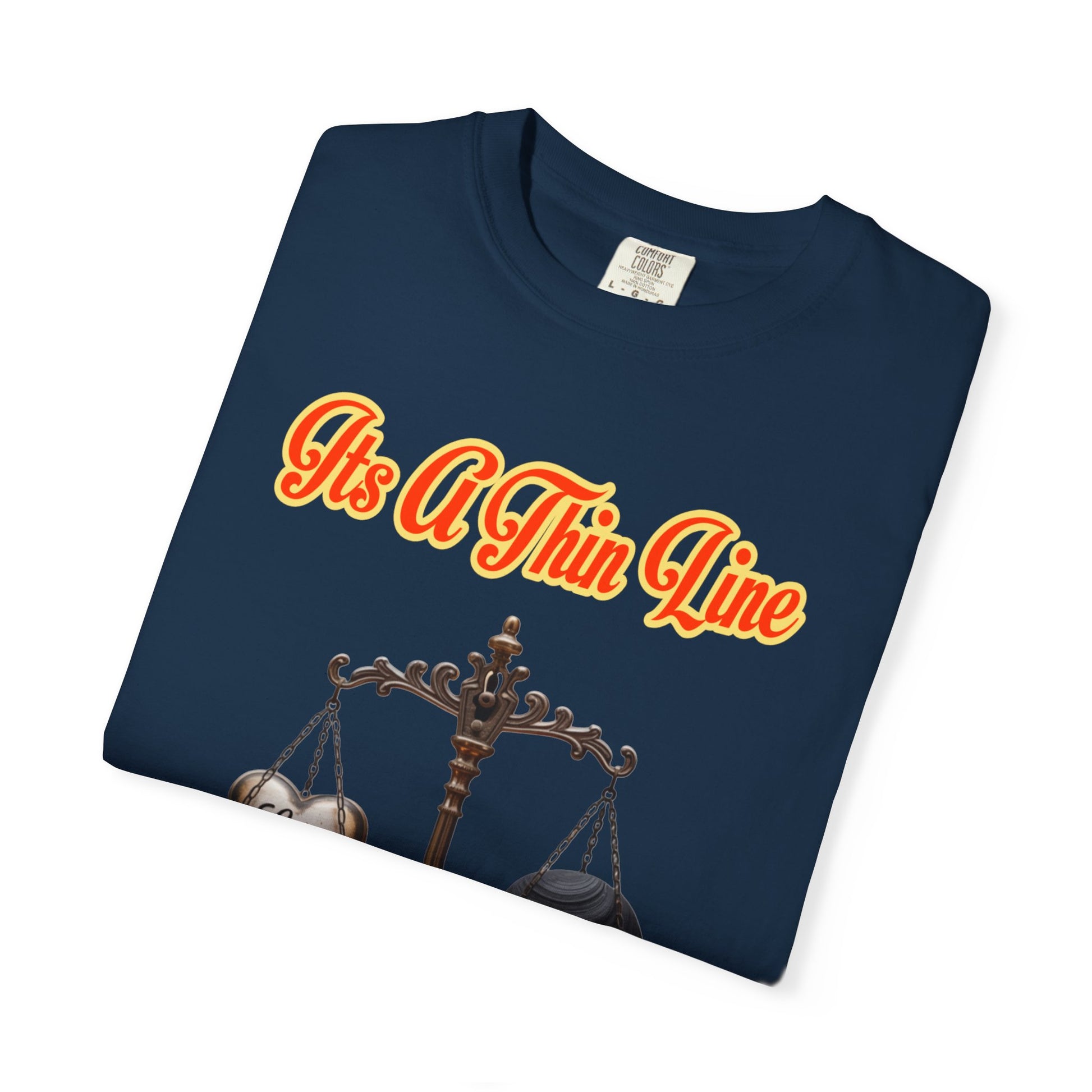 Garment-Dyed T-shirt Thin Line Love Hate LD&amp;P APPAREL Design