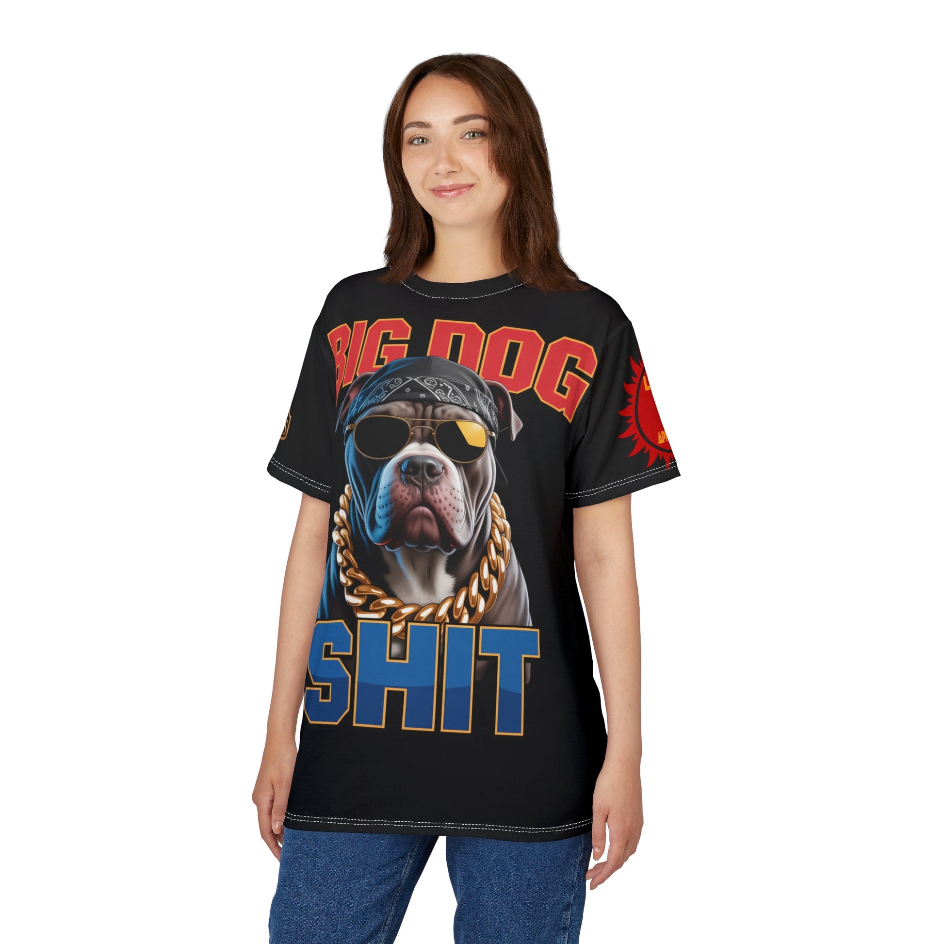 T-Shirt - Big Dog Print Unisex Cut & Sew Tee