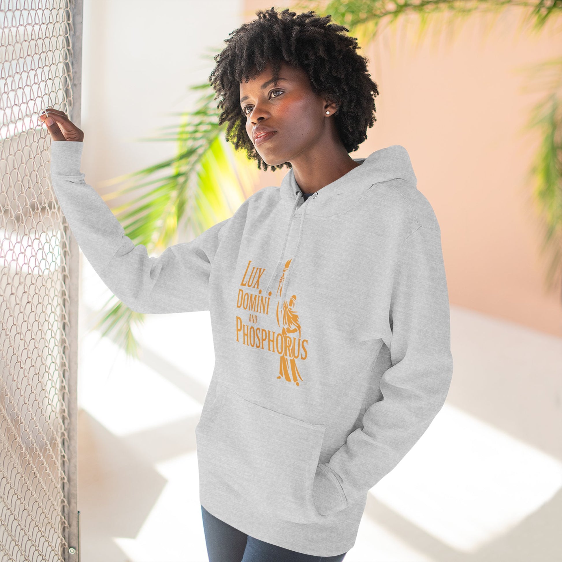 Fleece Hoodie Lux Domini and Phosphorus Apparel Design