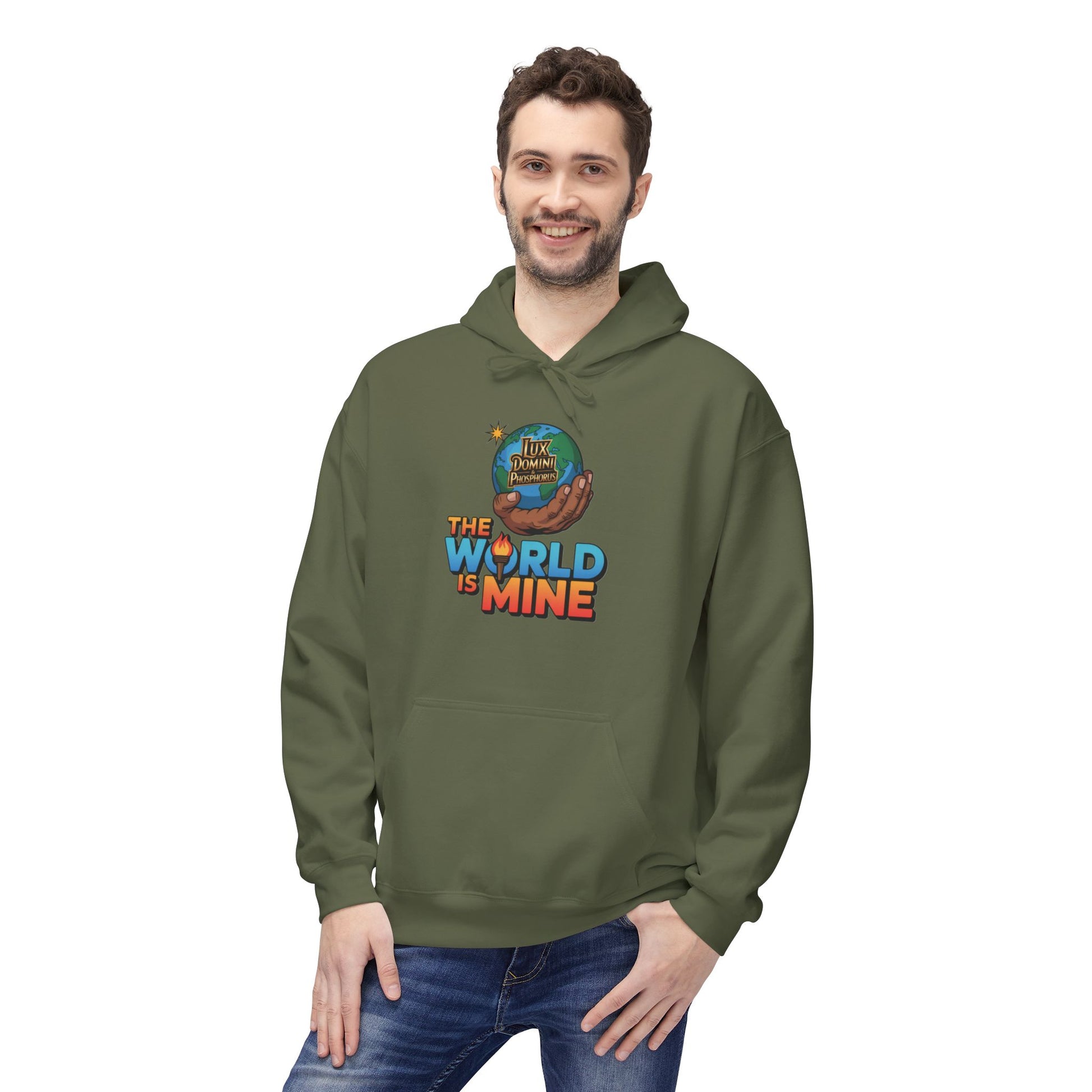 Hoodie Lux Domini and Phosphorus Design The World is Mine
