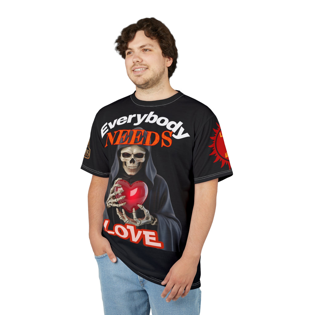 'Everybody Needs Love' Grim Reaper Heart Tee