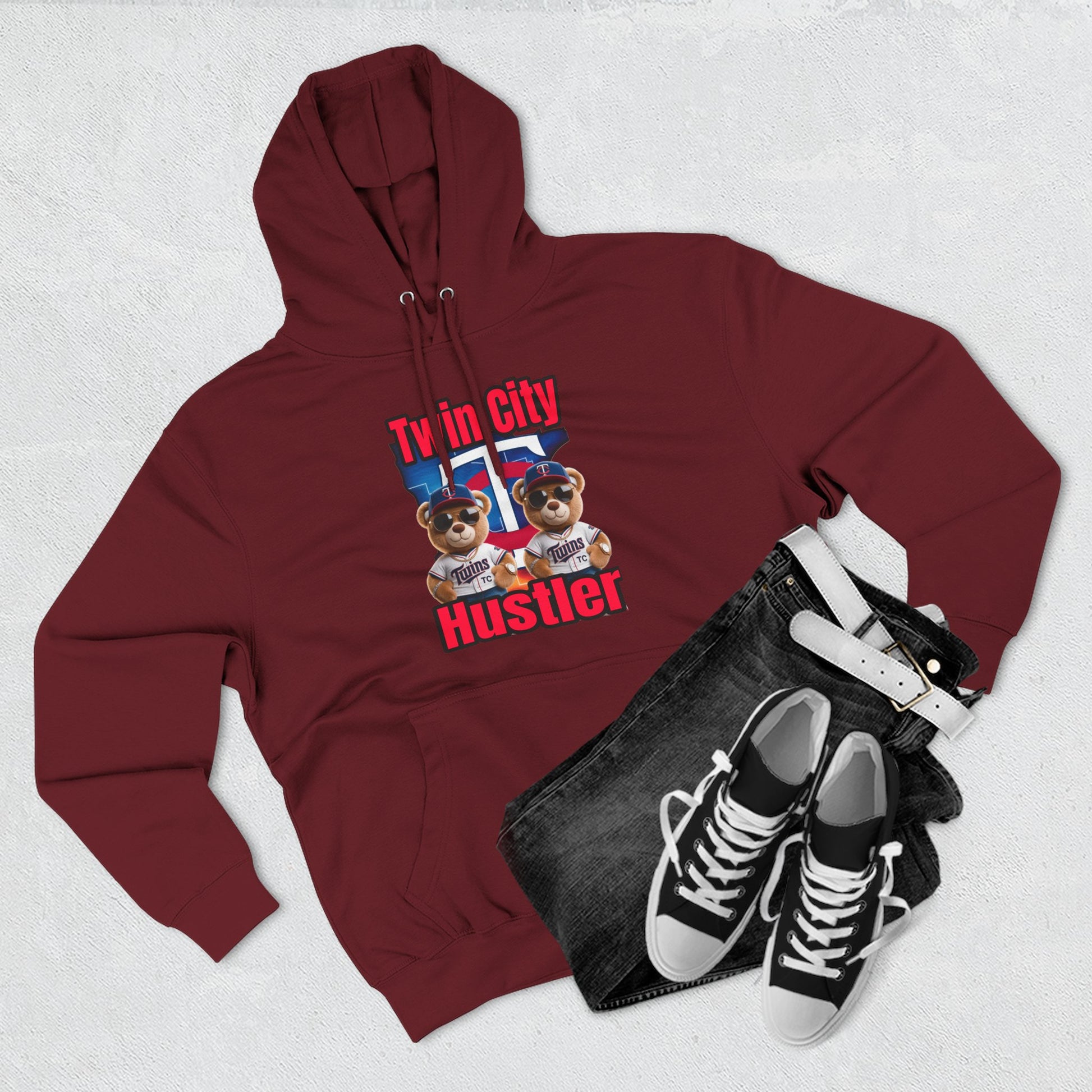 Fleece Hoodie Twin City HUSTLER Design